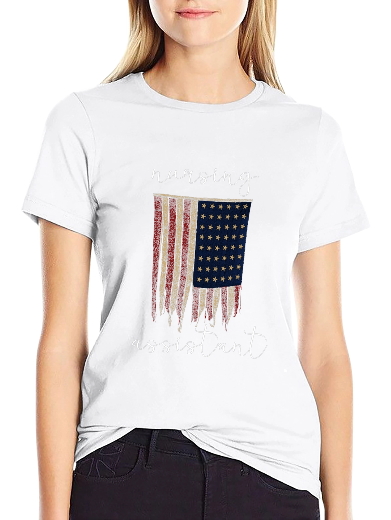 Nursing Assistant American Flag Graphic Tee