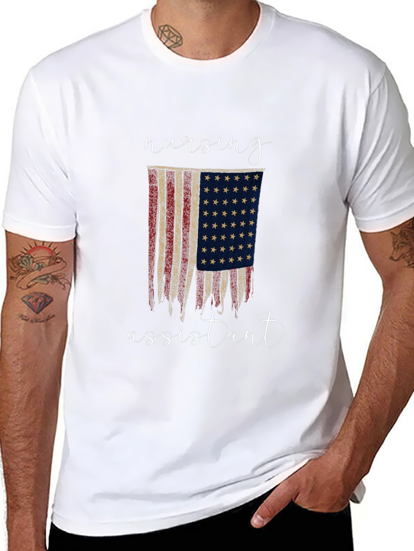 Nursing Assistant American Flag Graphic Tee
