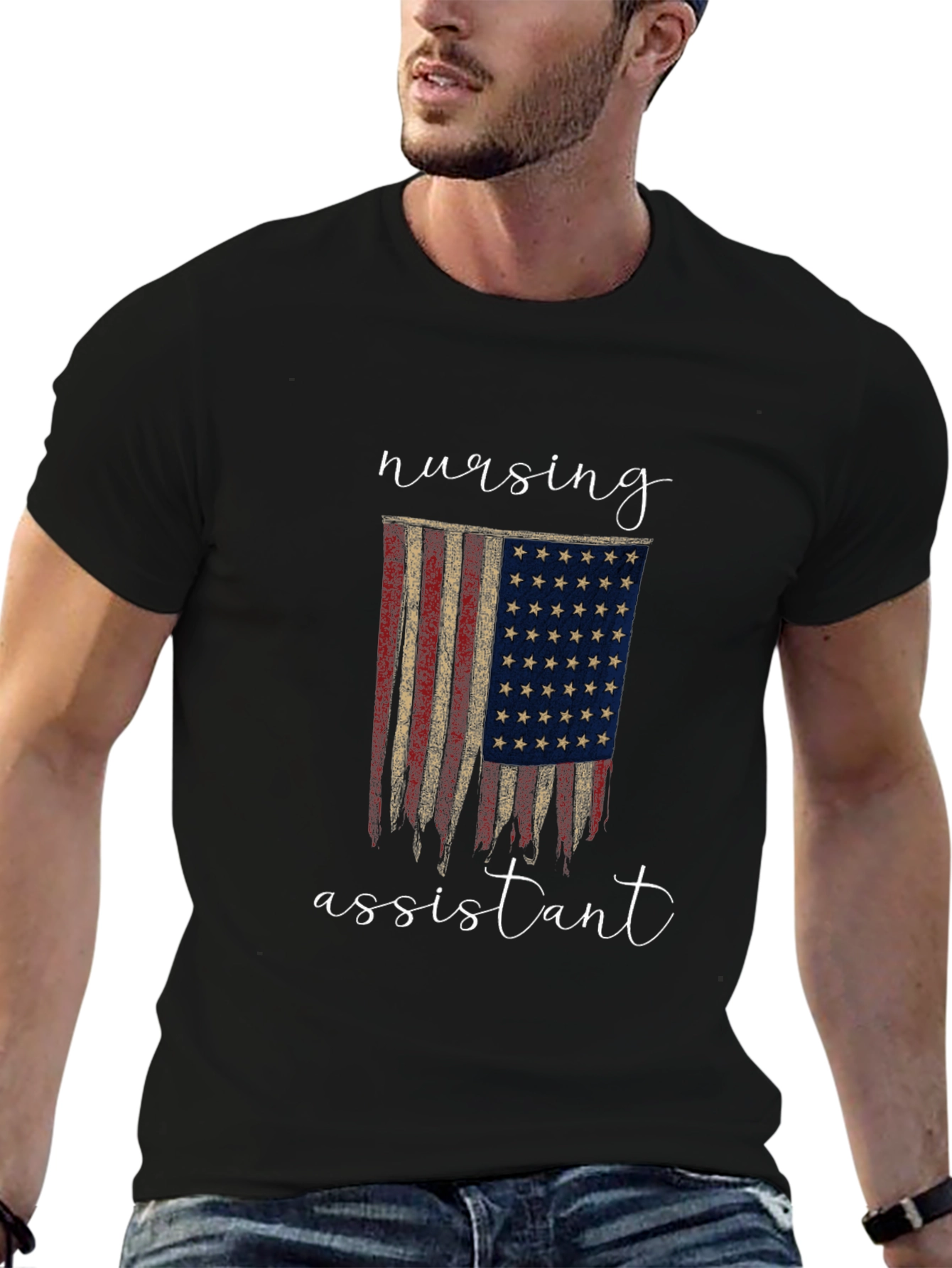 Nursing Assistant American Flag Graphic Tee