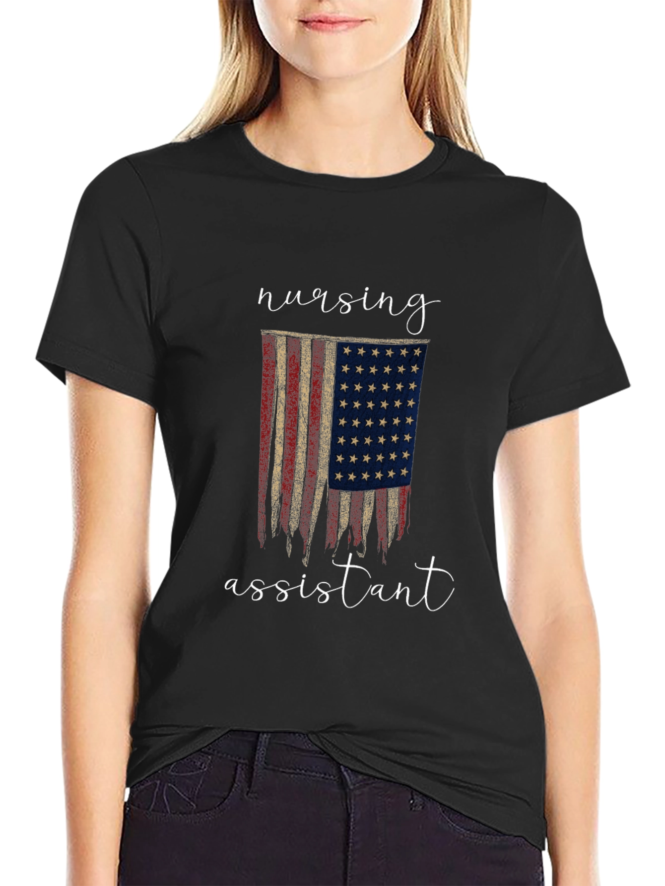 Nursing Assistant American Flag Graphic Tee