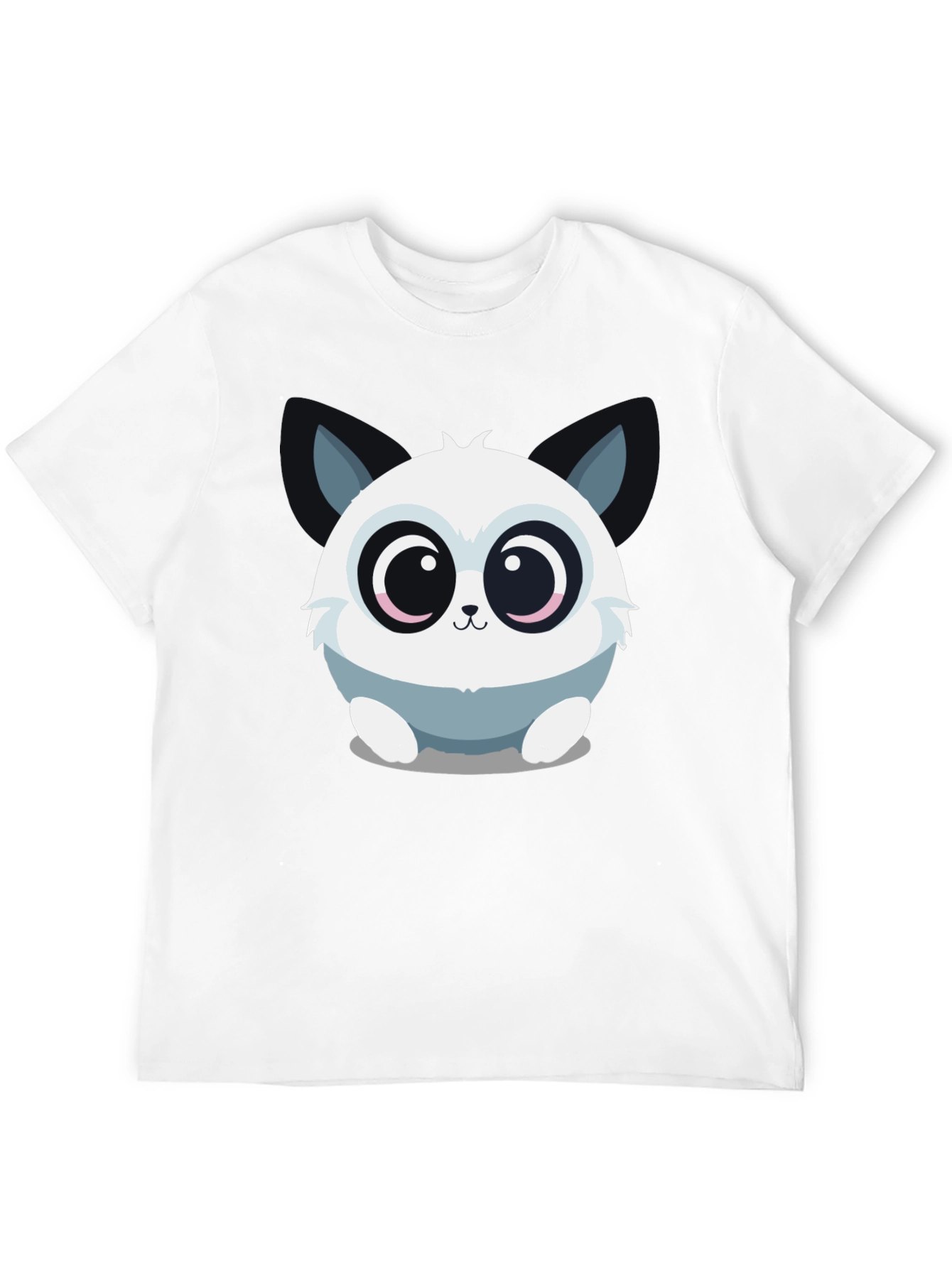 Cute Cartoon Animal Graphic Black T-Shirt