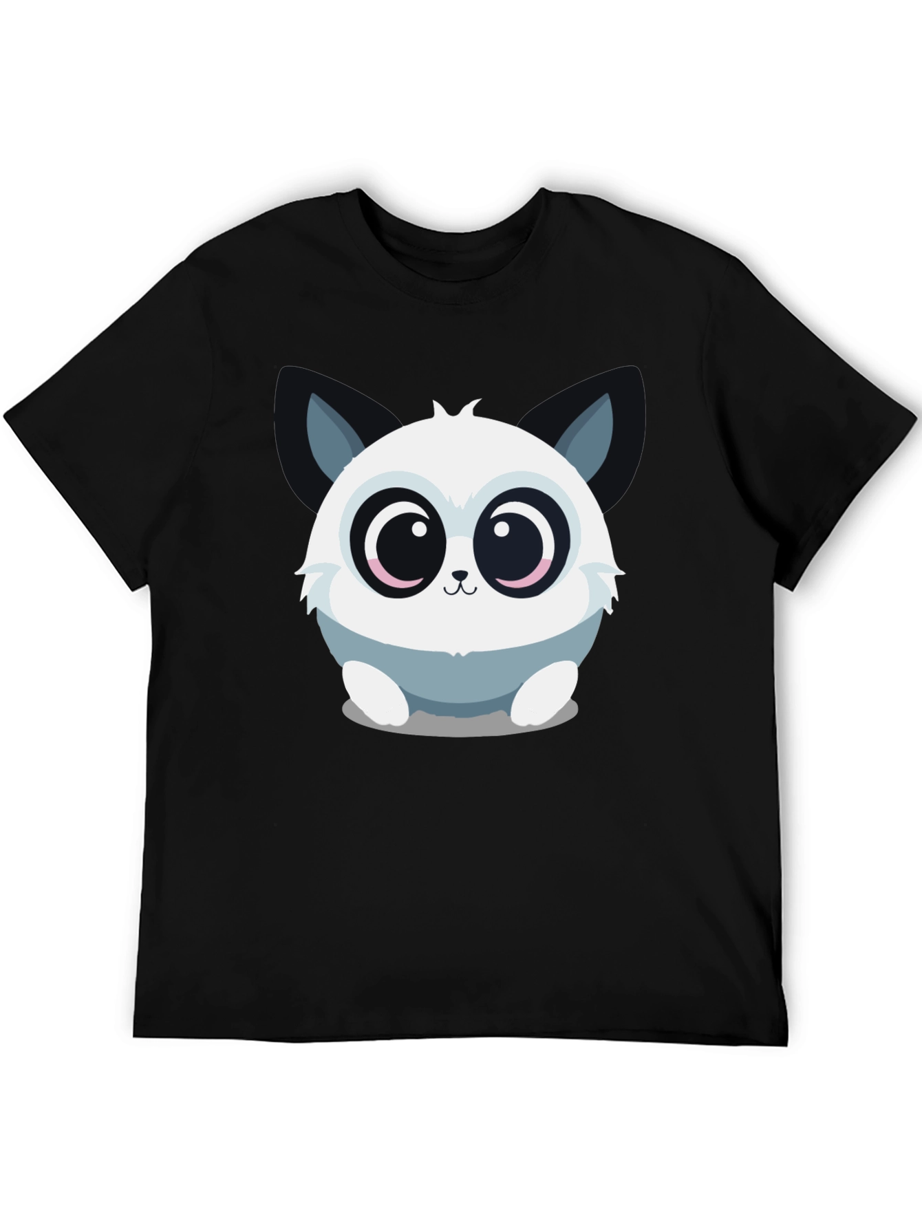 Cute Cartoon Animal Graphic Black T-Shirt