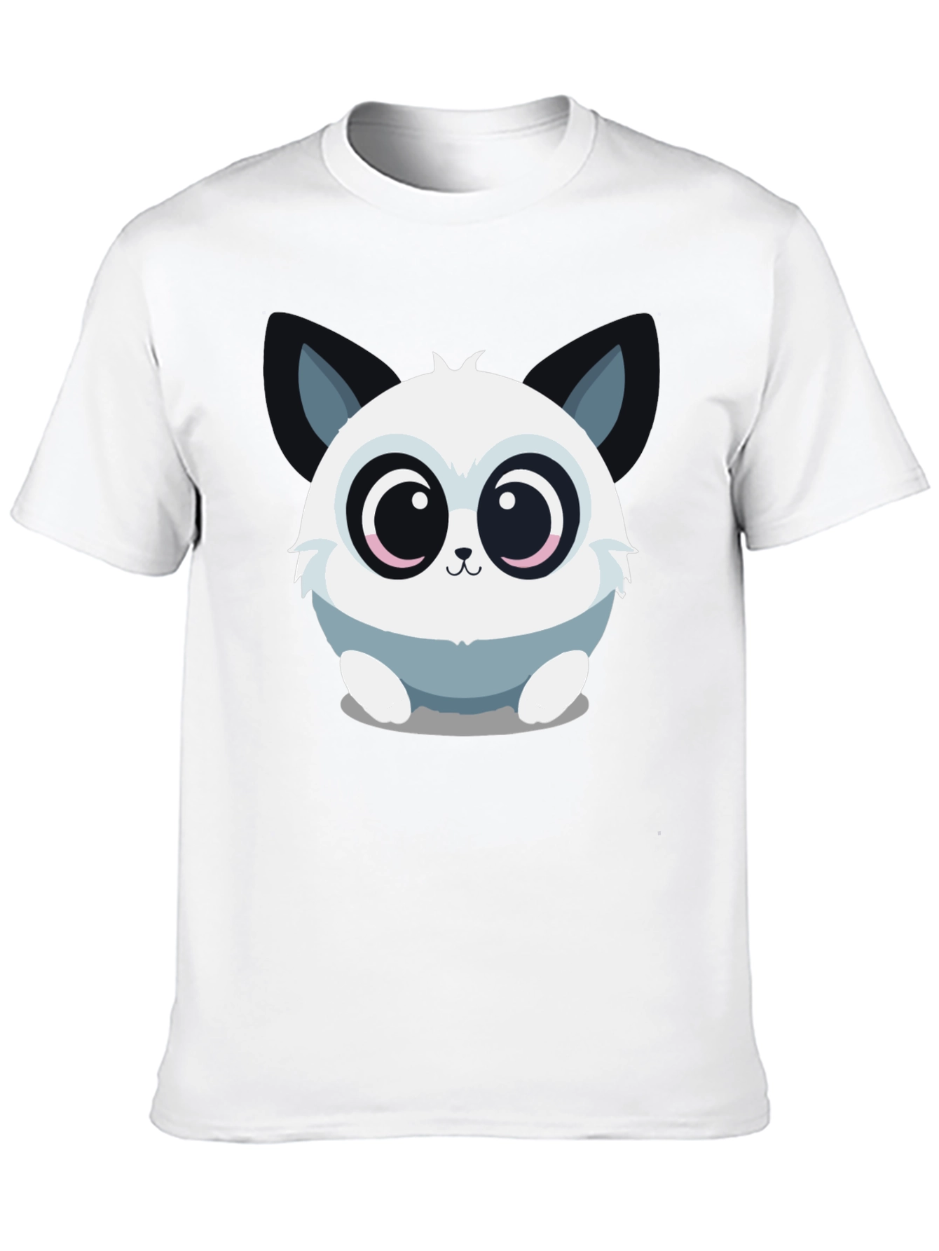 Cute Cartoon Animal Graphic Black T-Shirt