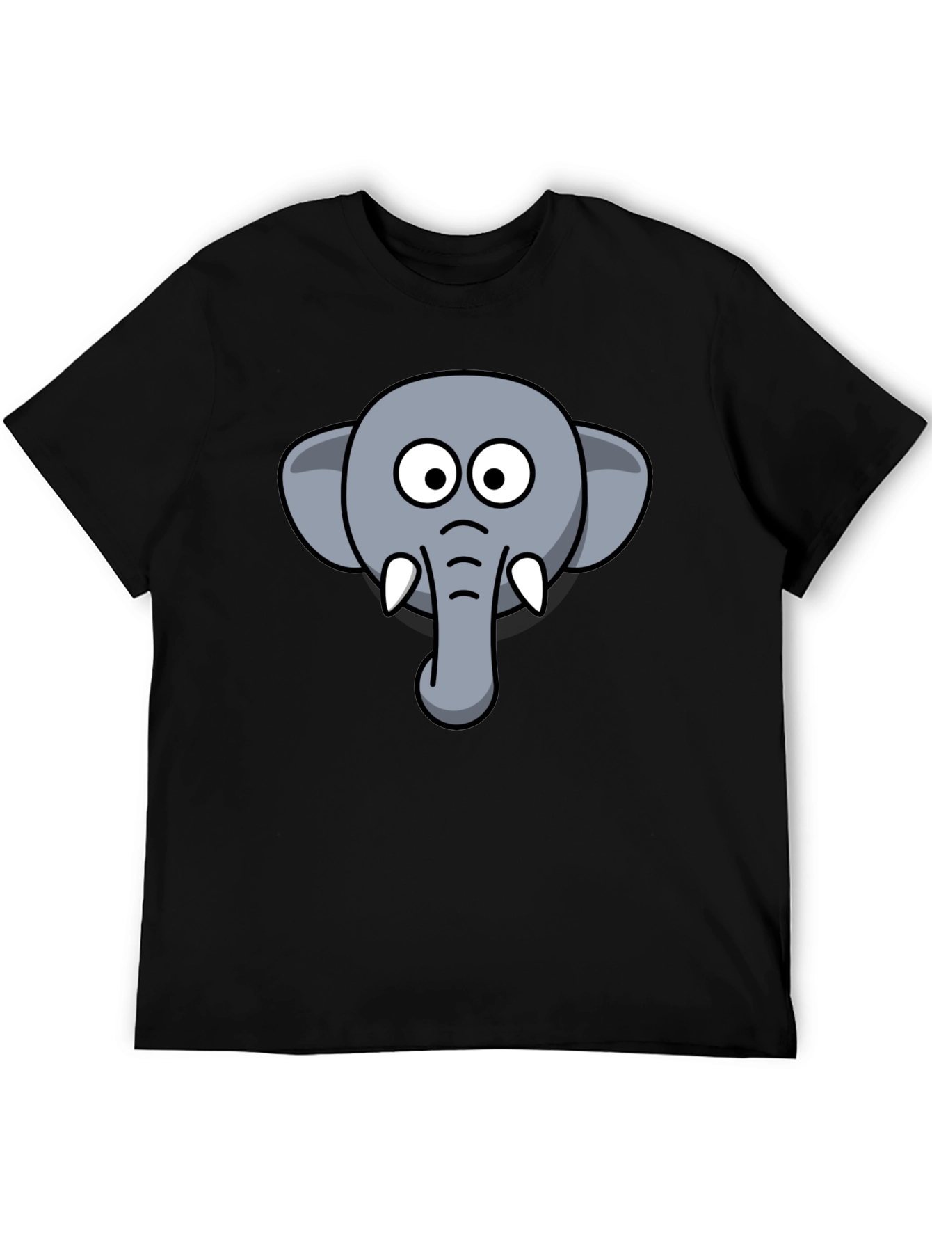 Elephant Graphic Tee - Mens Black Cotton T-Shirt