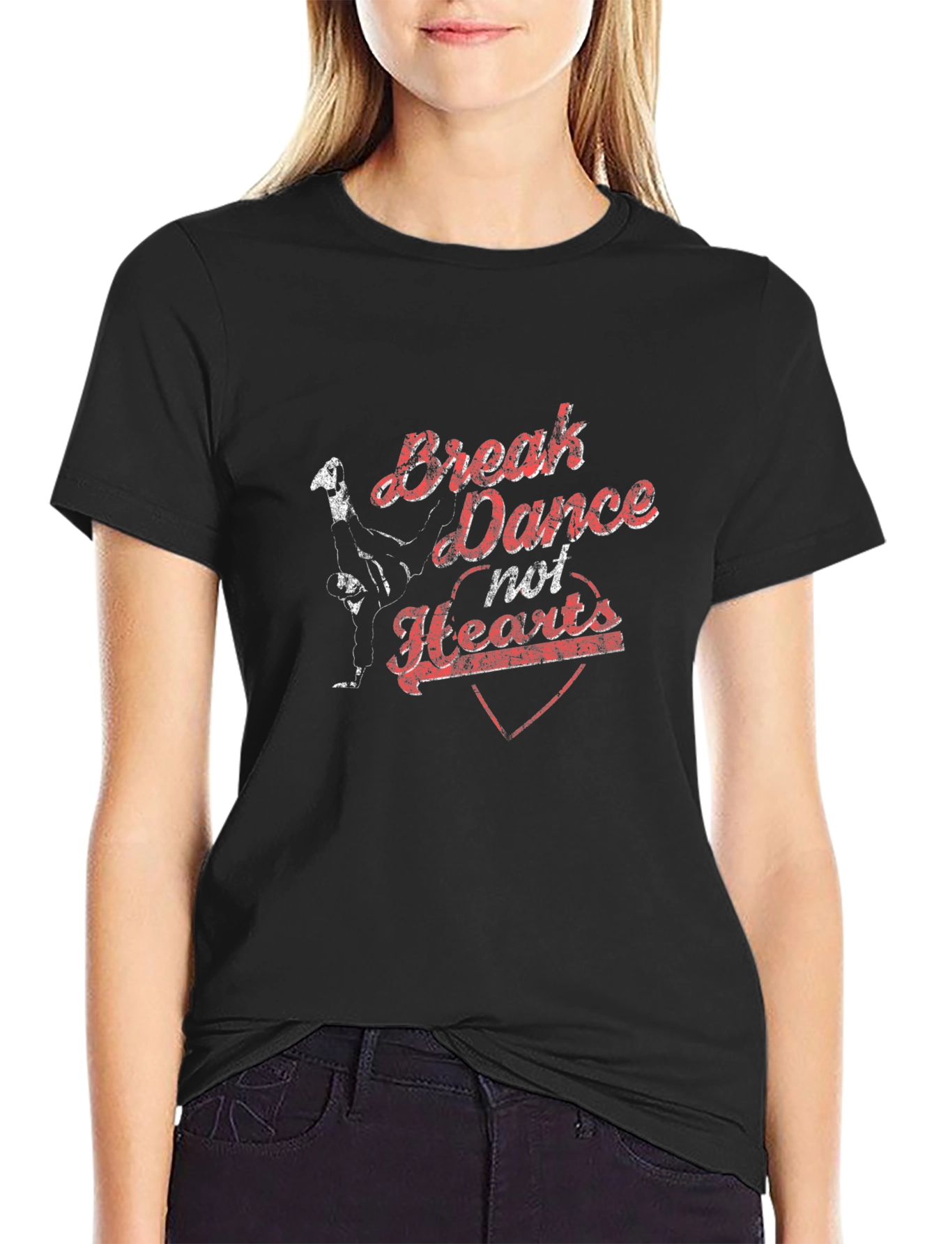 Break Dance Not Hearts T-Shirt - Black