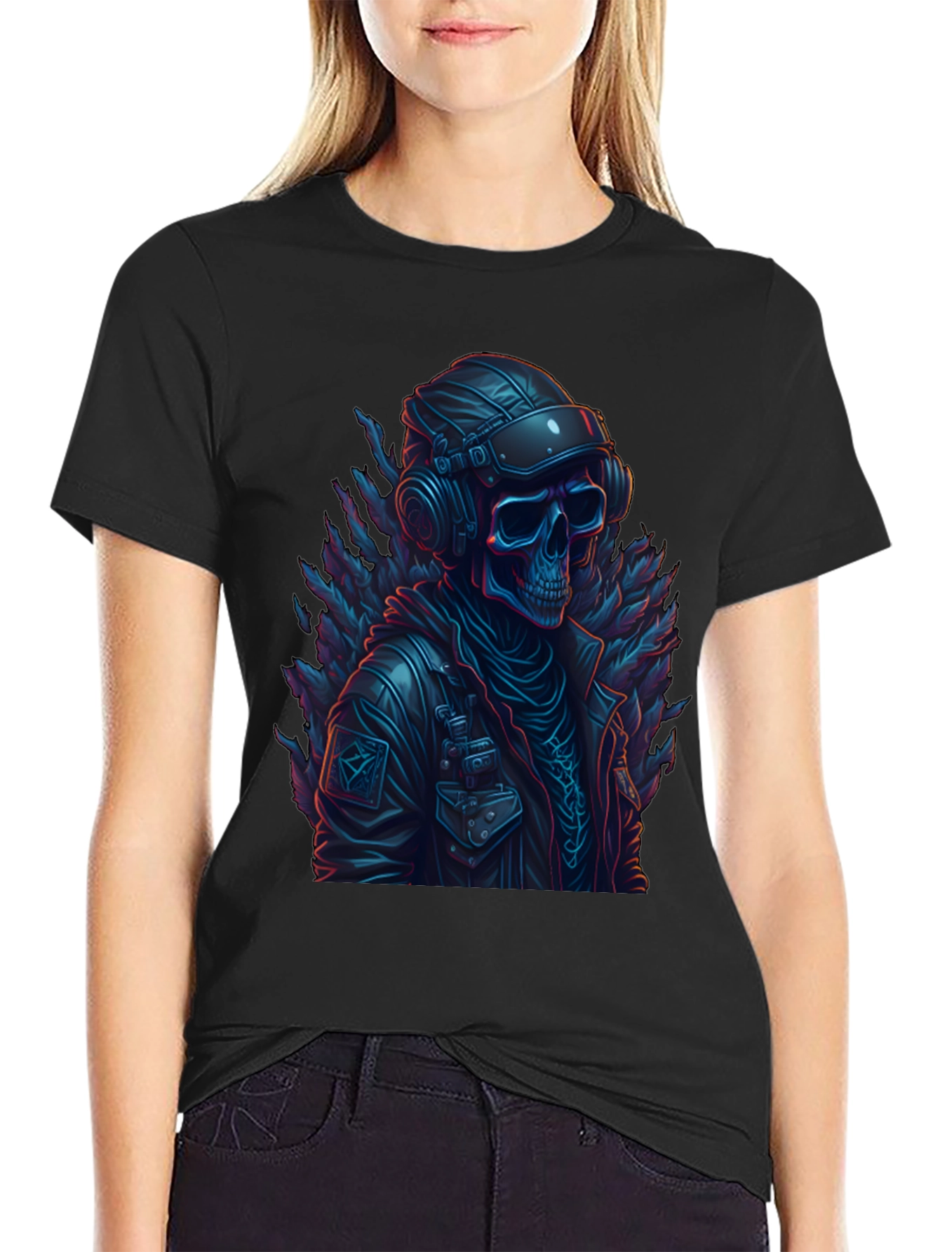 Skull Pilot Graphic Tee - Edgy Fashion
