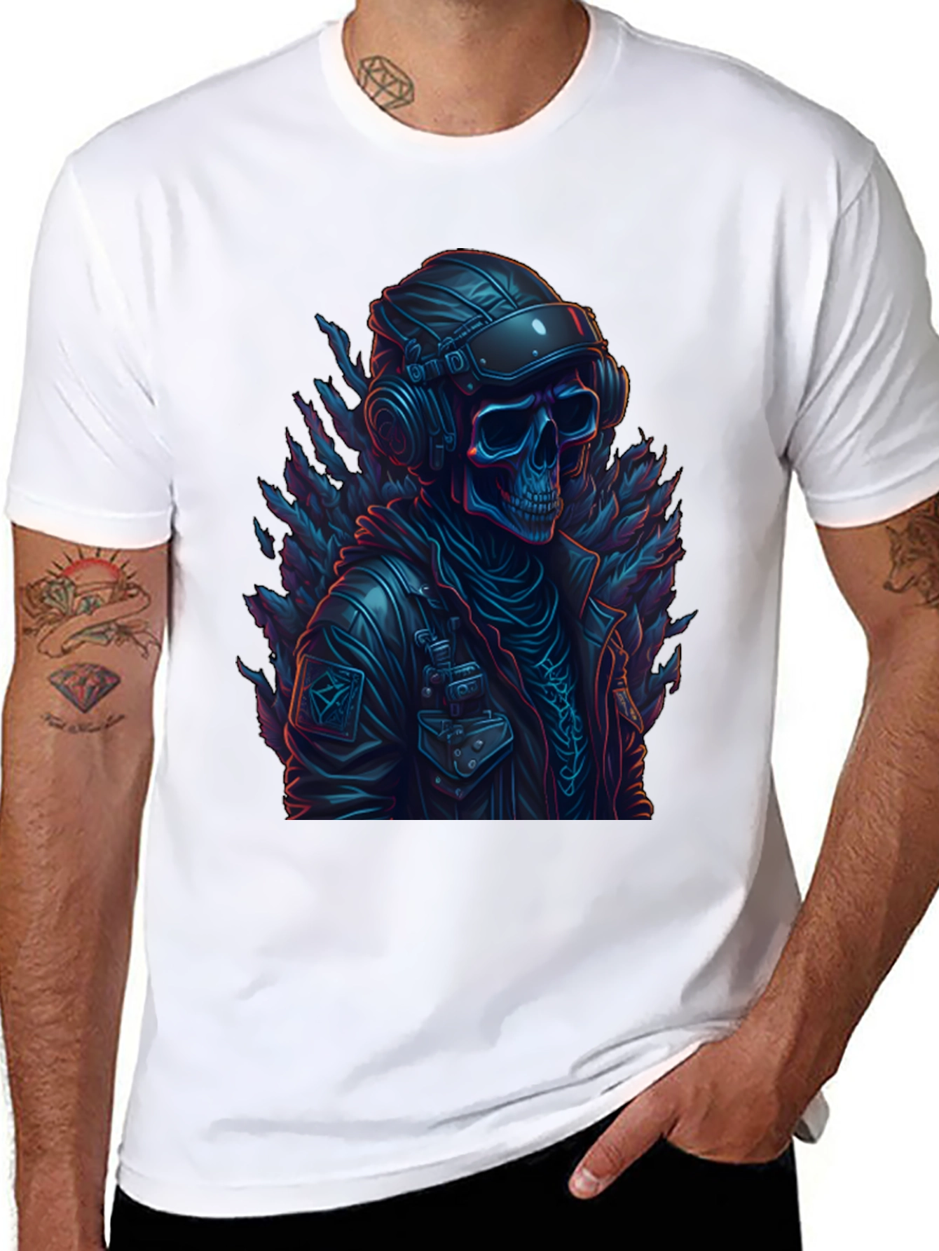Skull Pilot Graphic Tee - Edgy Fashion