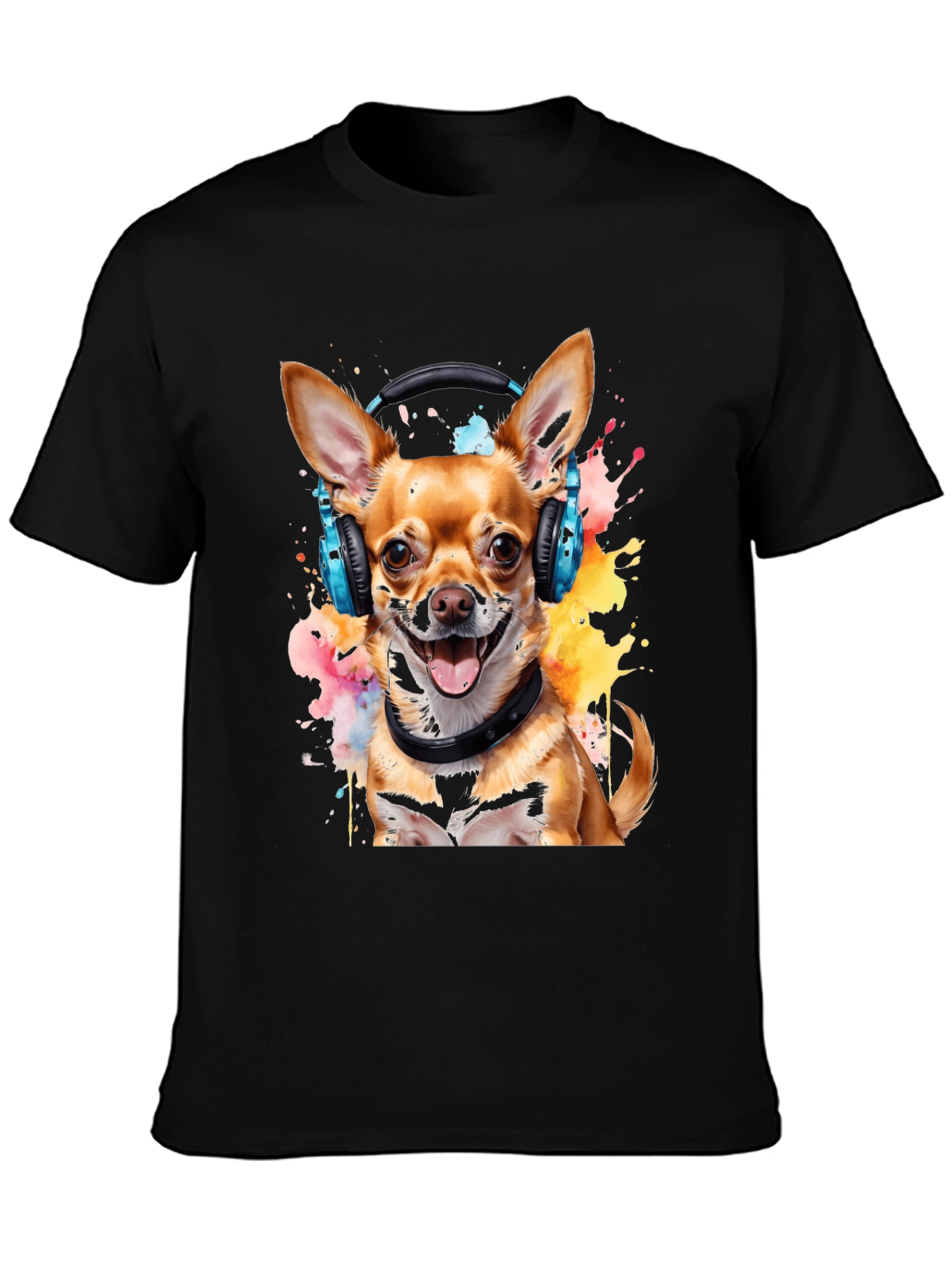 Dog Wearing Headphones Graphic T-Shirt