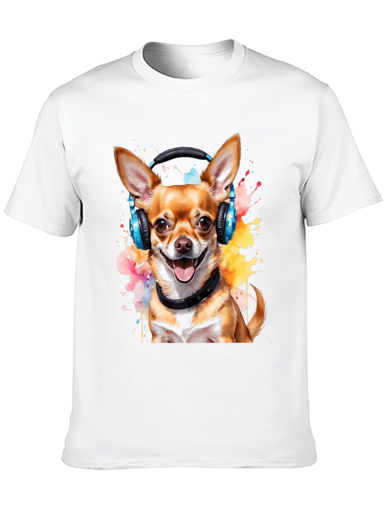 Dog Wearing Headphones Graphic T-Shirt