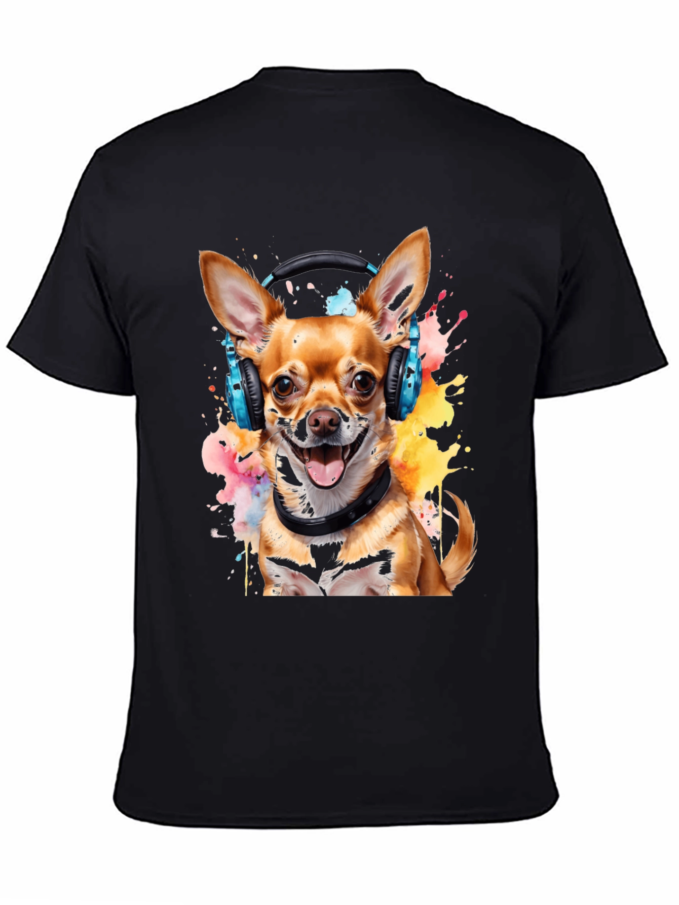 Dog Wearing Headphones Graphic T-Shirt