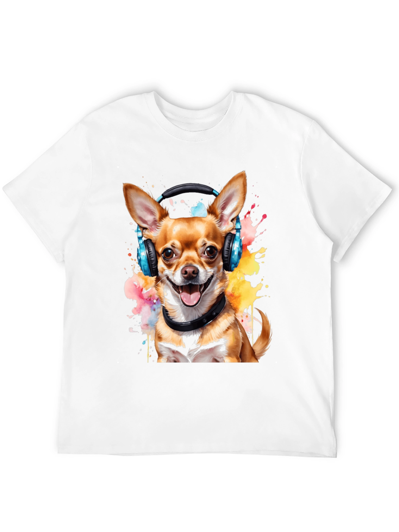 Dog Wearing Headphones Graphic T-Shirt