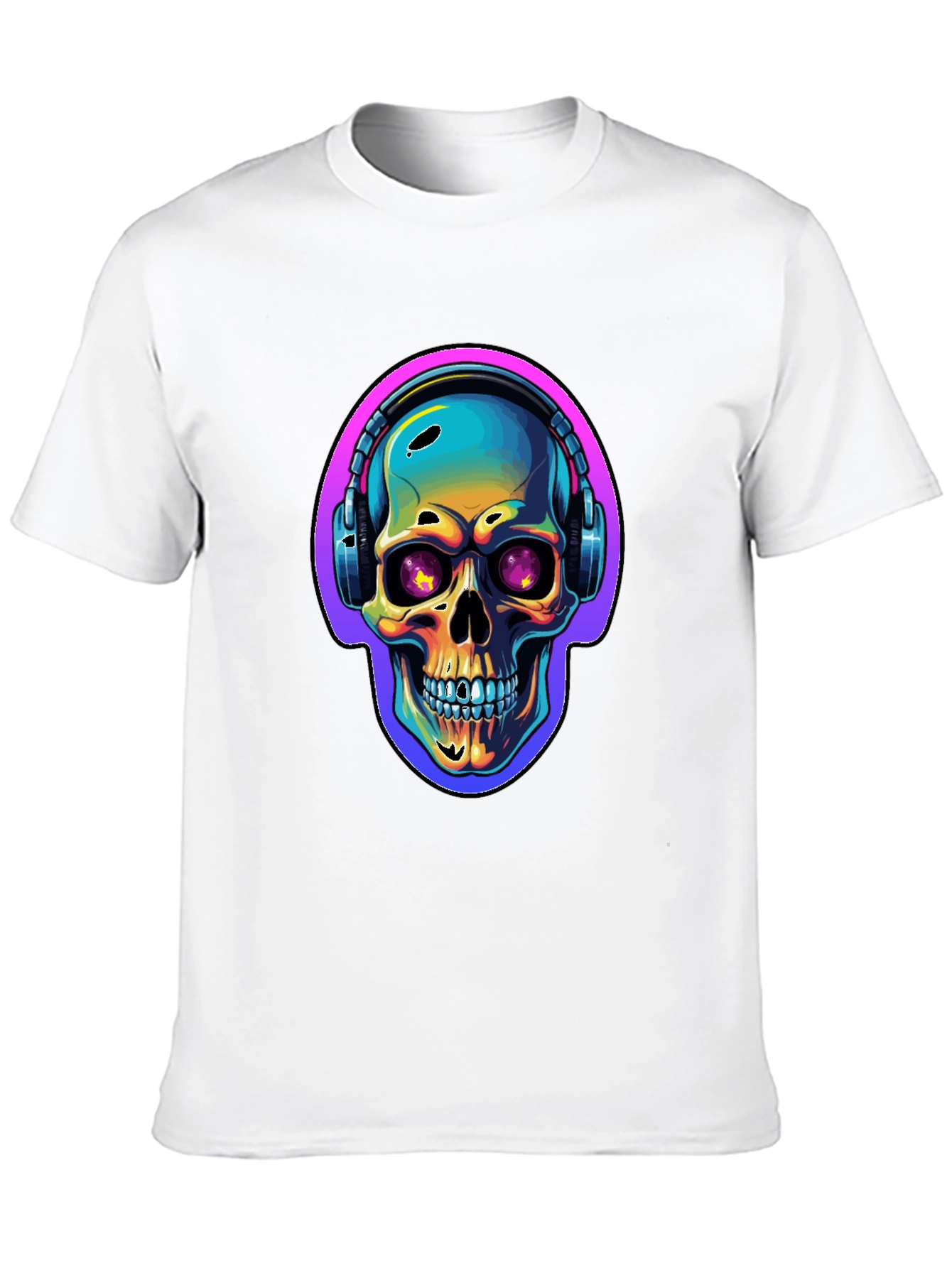 Skull with Headphones Graphic Tee