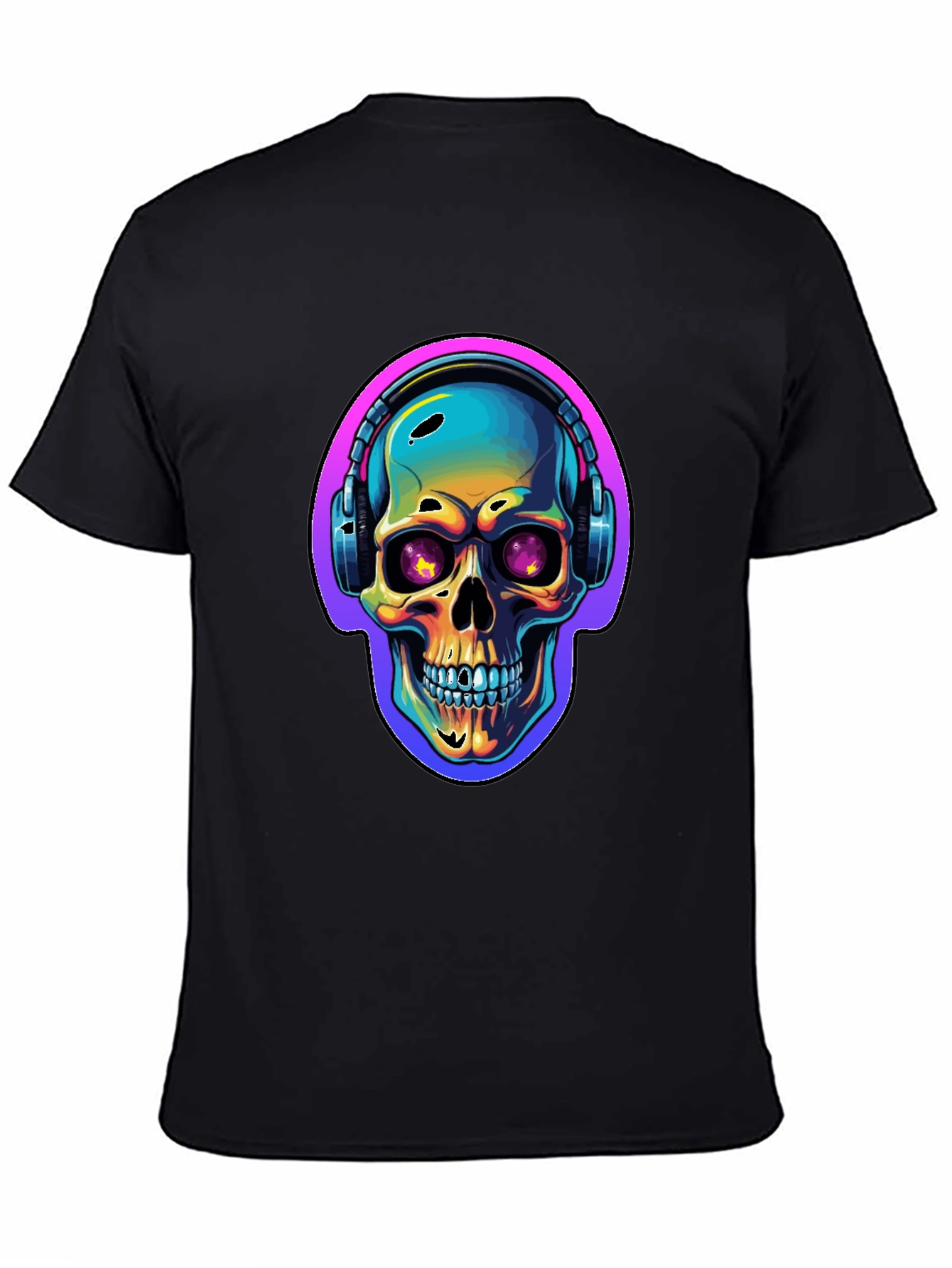 Skull with Headphones Graphic Tee