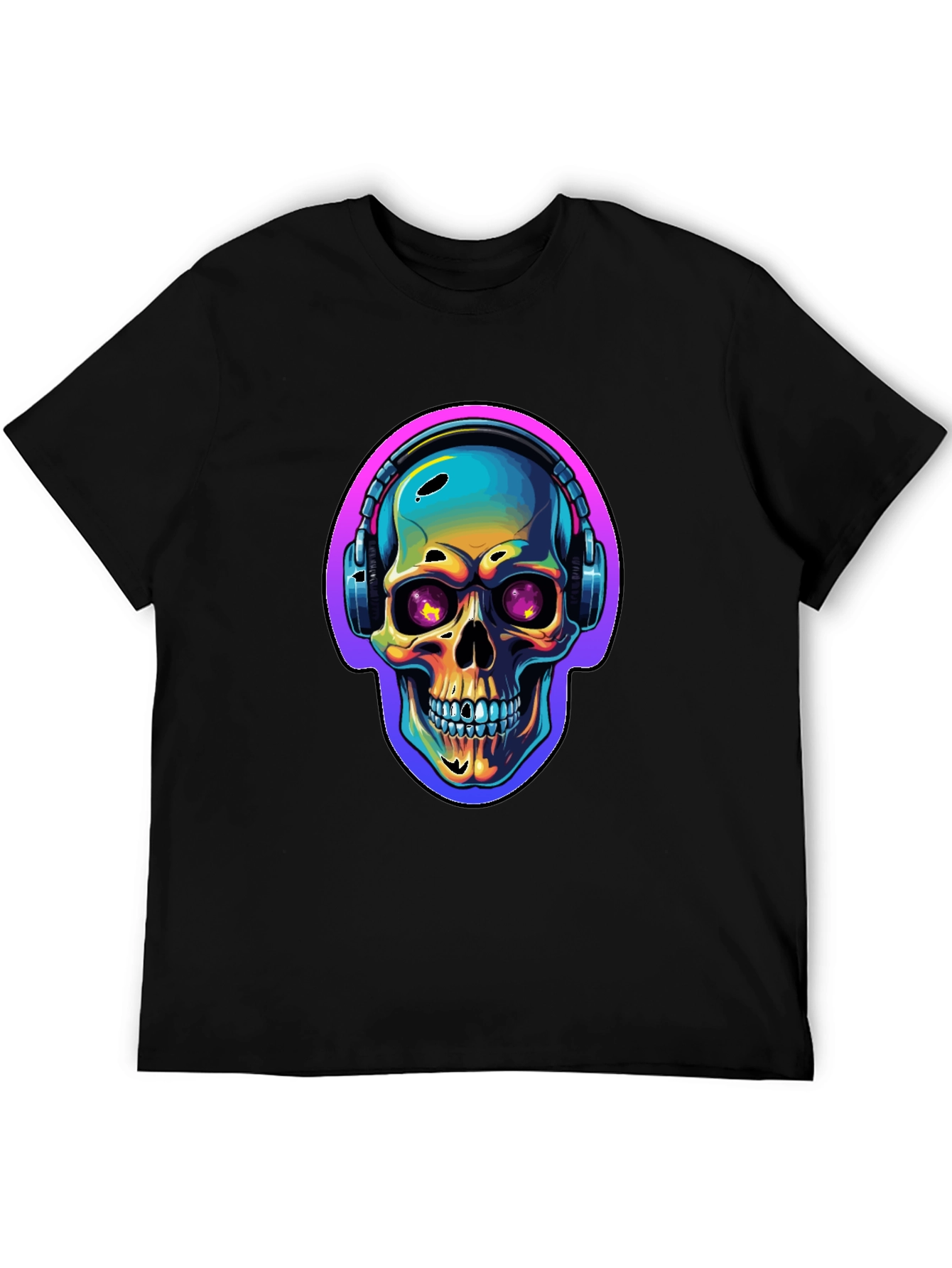Skull with Headphones Graphic Tee