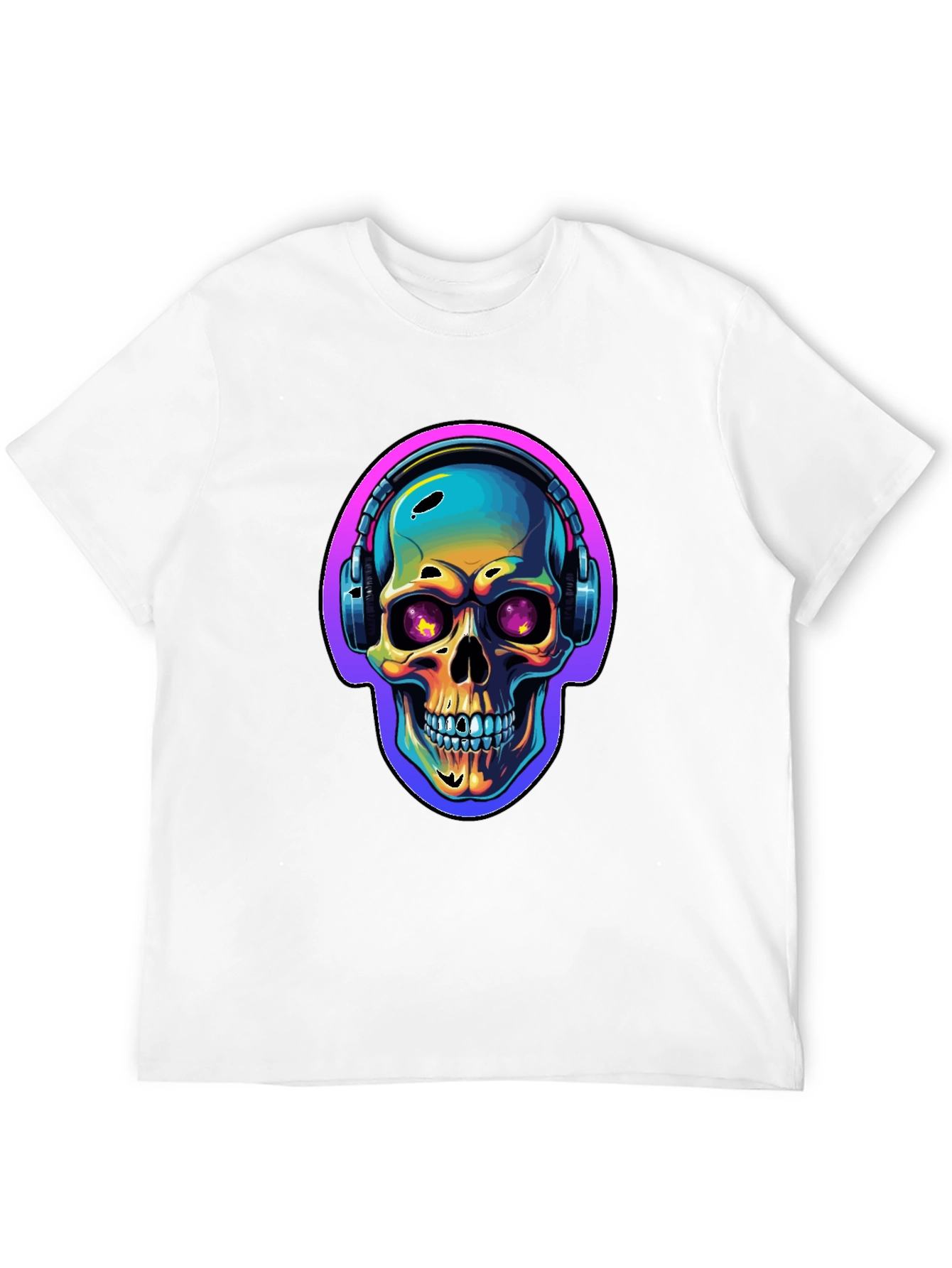 Skull with Headphones Graphic Tee