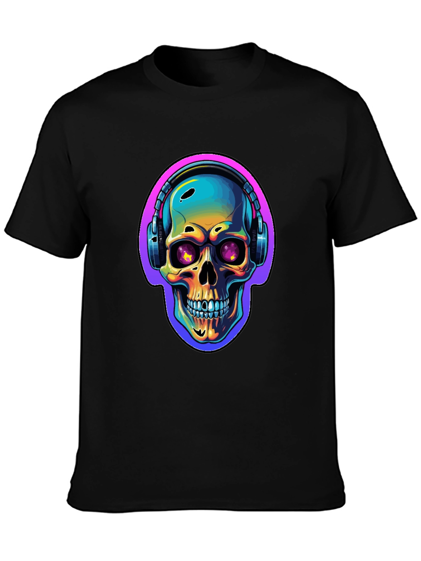 Skull with Headphones Graphic Tee