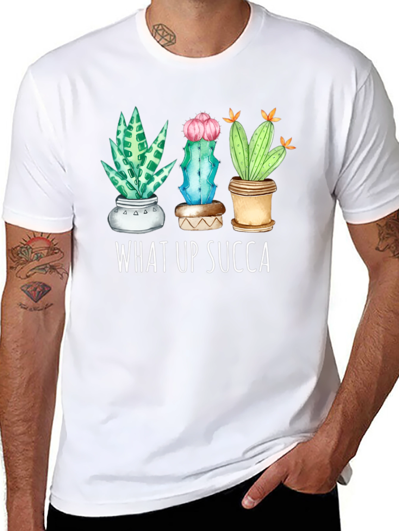 What Up Succa Cactus Graphic Tee