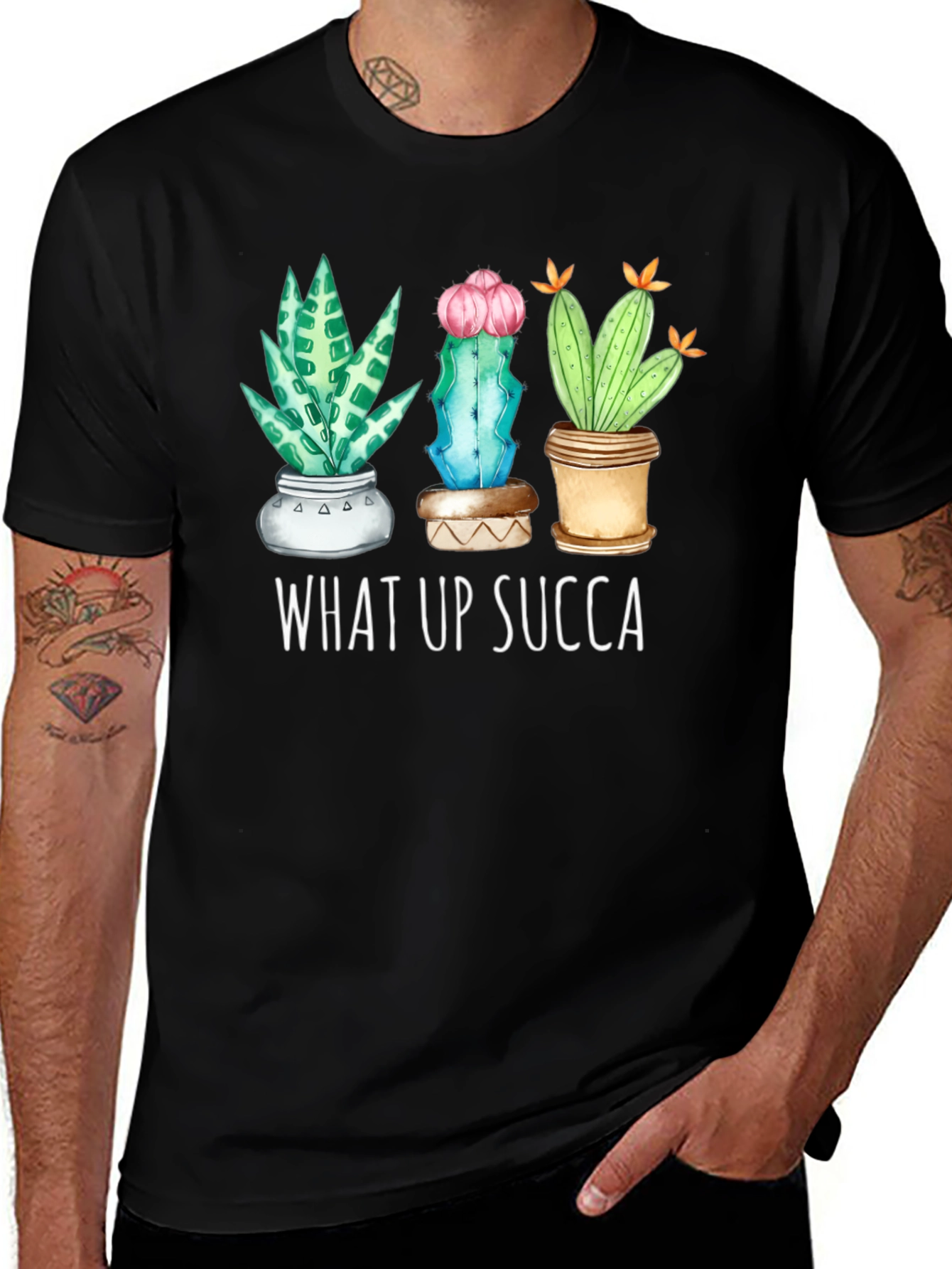 What Up Succa Cactus Graphic Tee