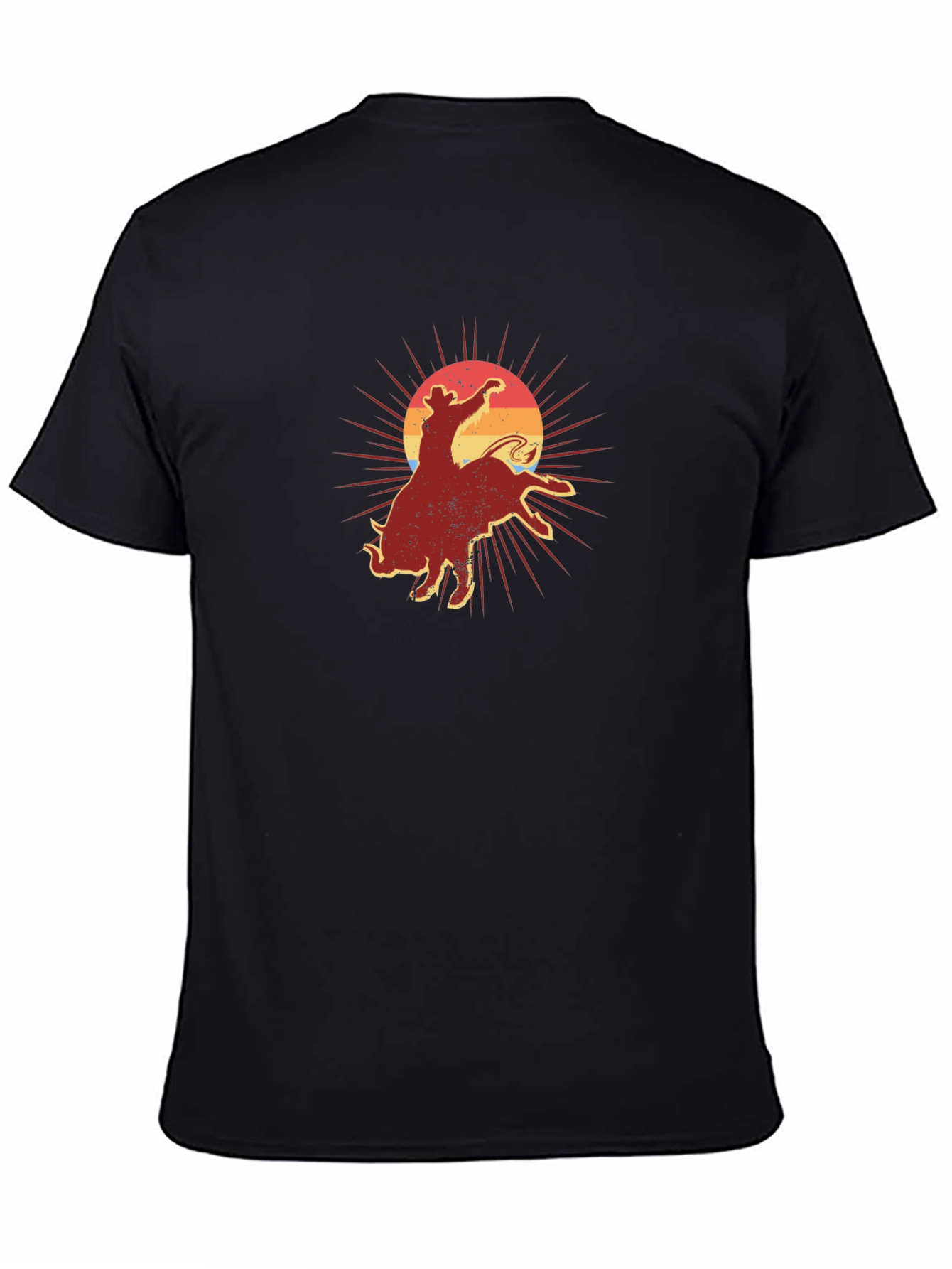 Retro Rodeo Graphic Tee - Black Cotton T-Shirt