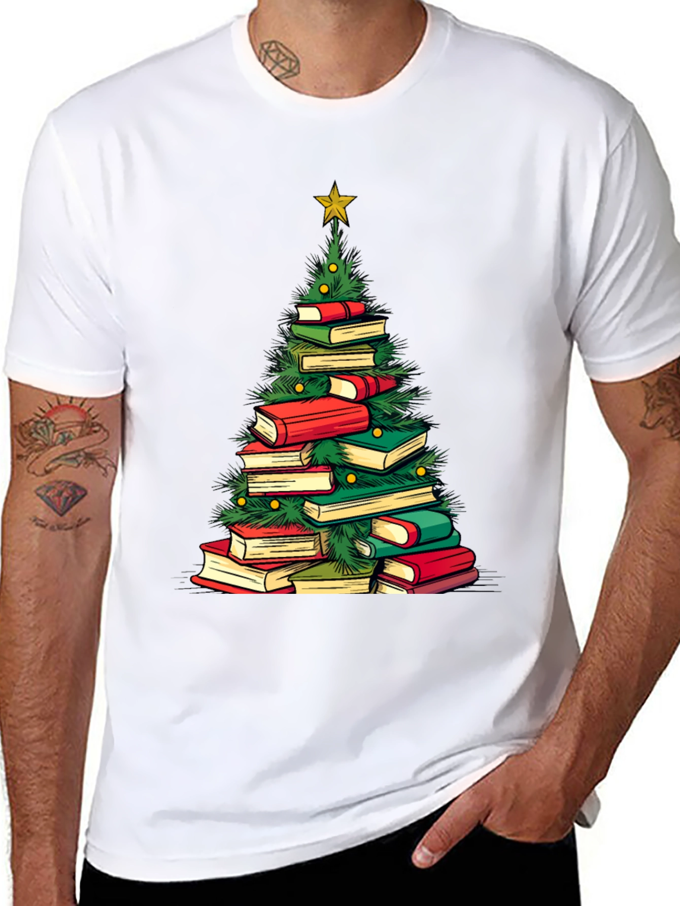 Book Christmas Tree T-Shirt