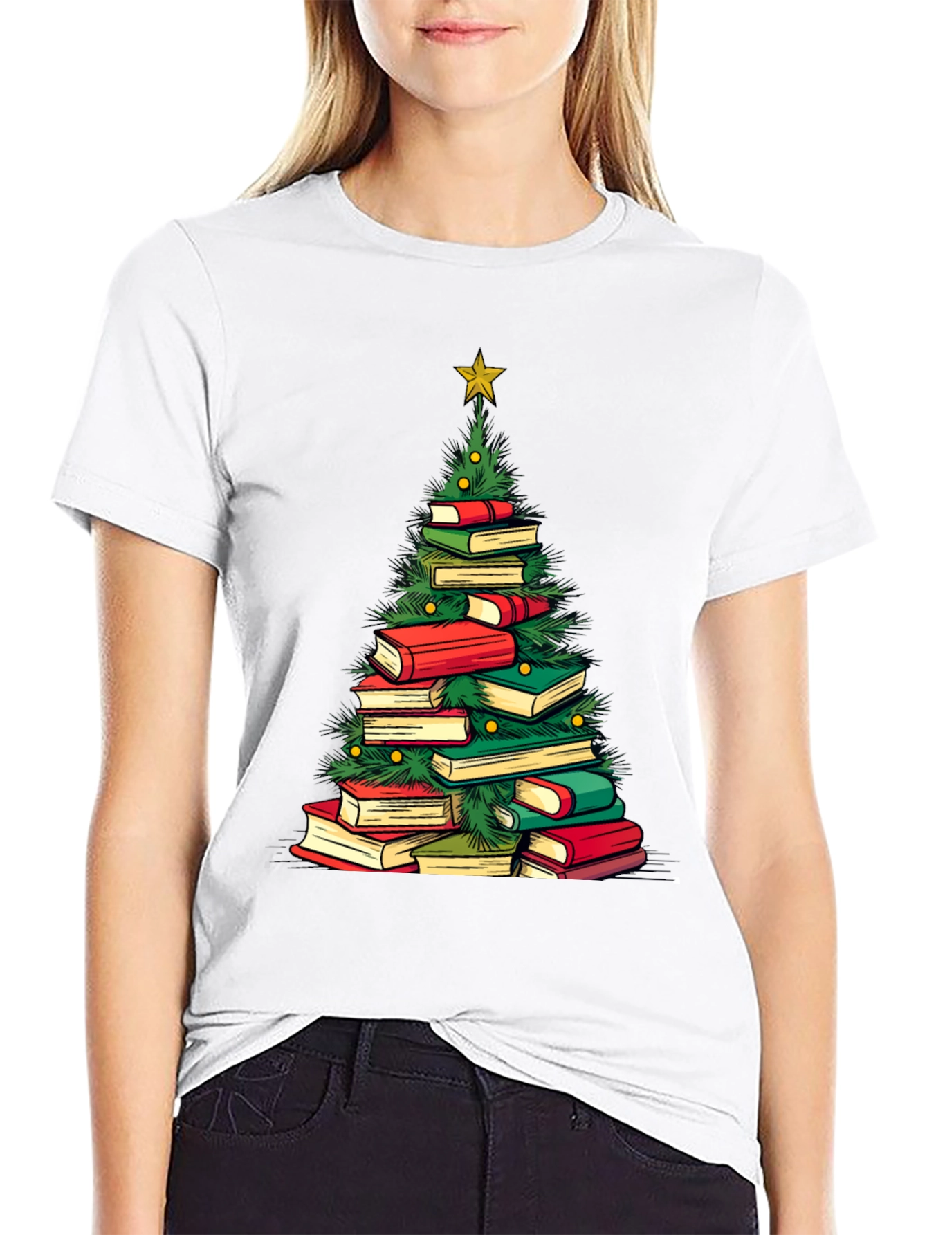 Book Christmas Tree T-Shirt