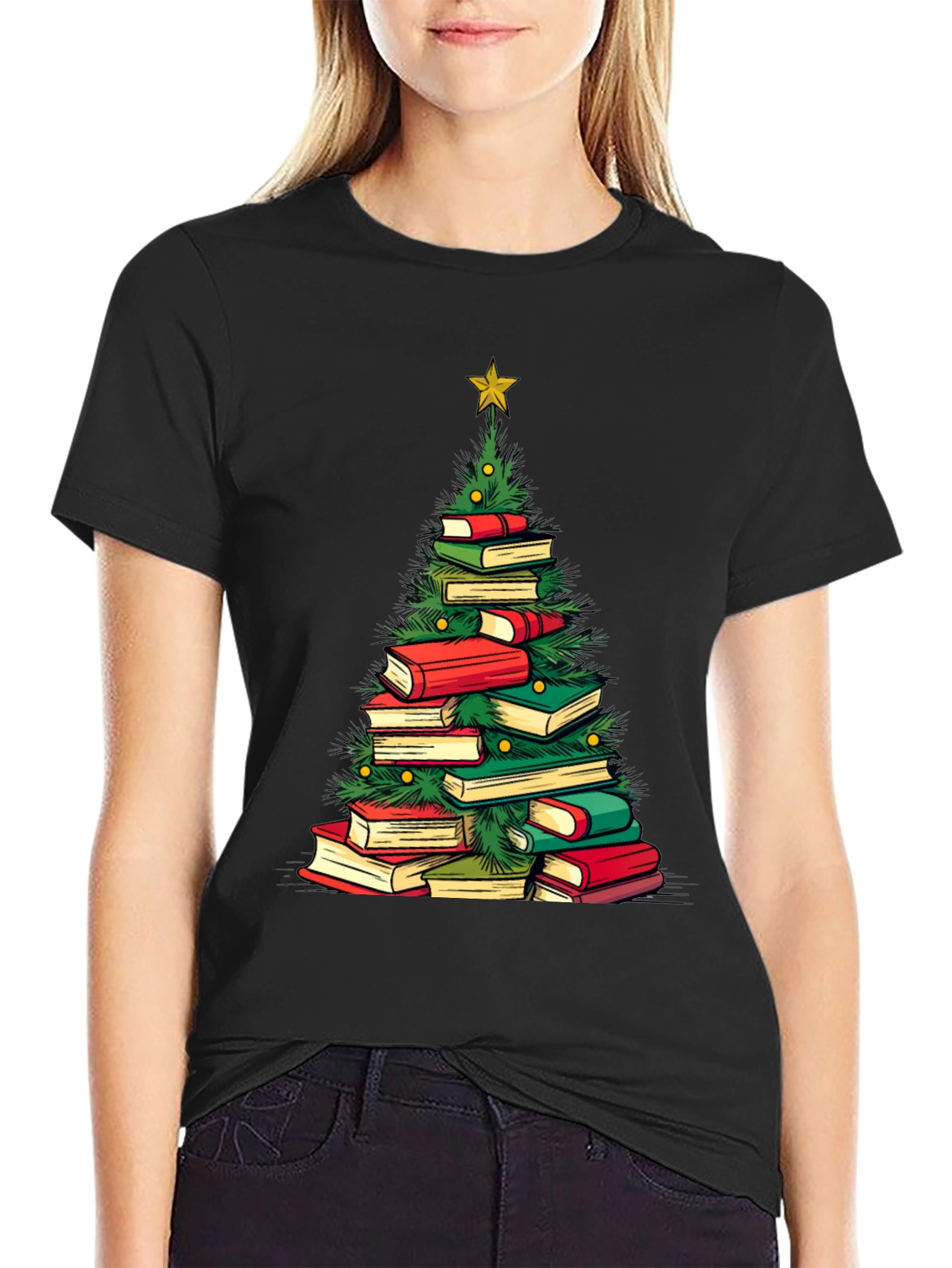 Book Christmas Tree T-Shirt