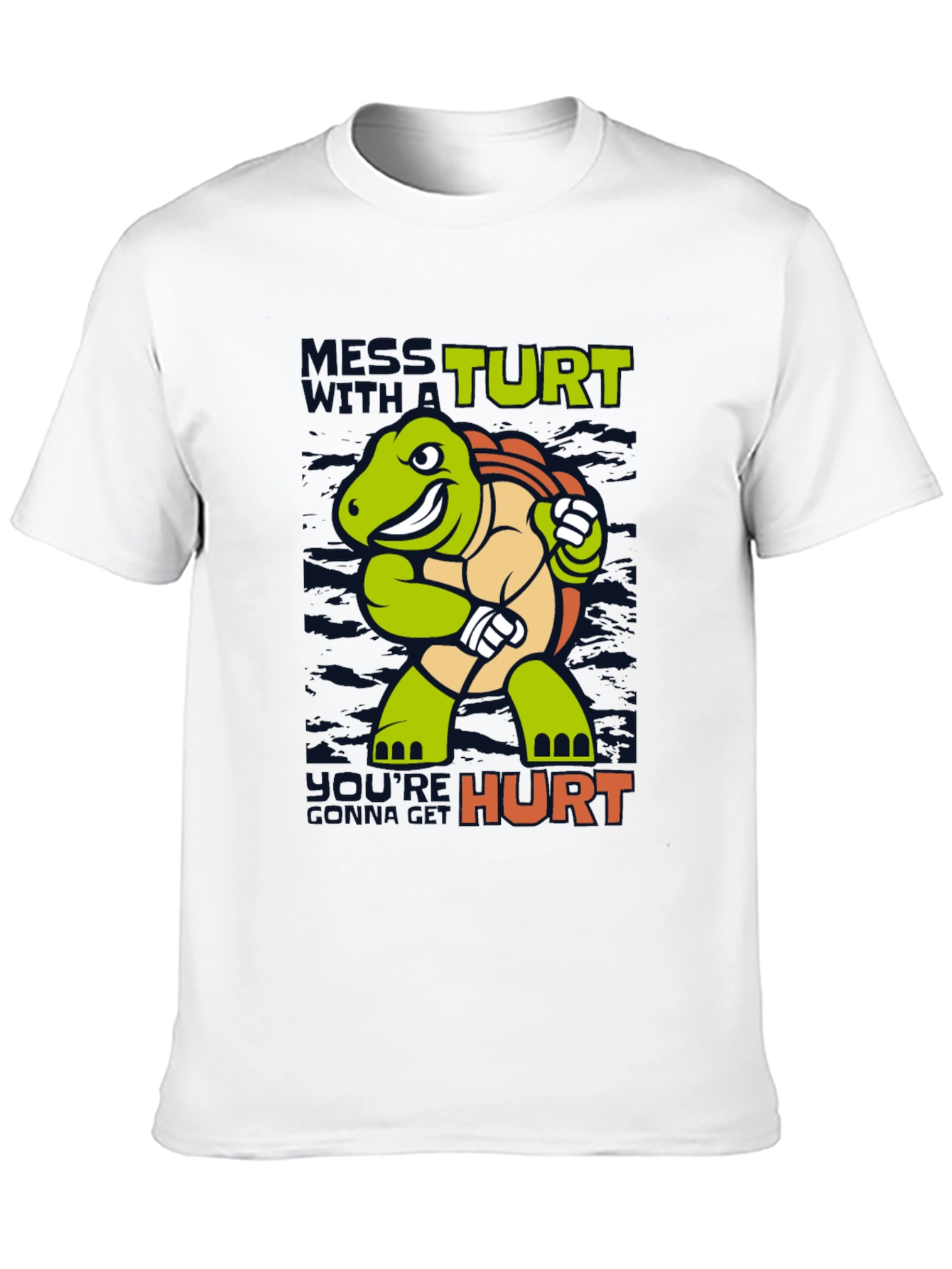 Mess With a Turtle T-Shirt Funny Cartoon Graphic Tee