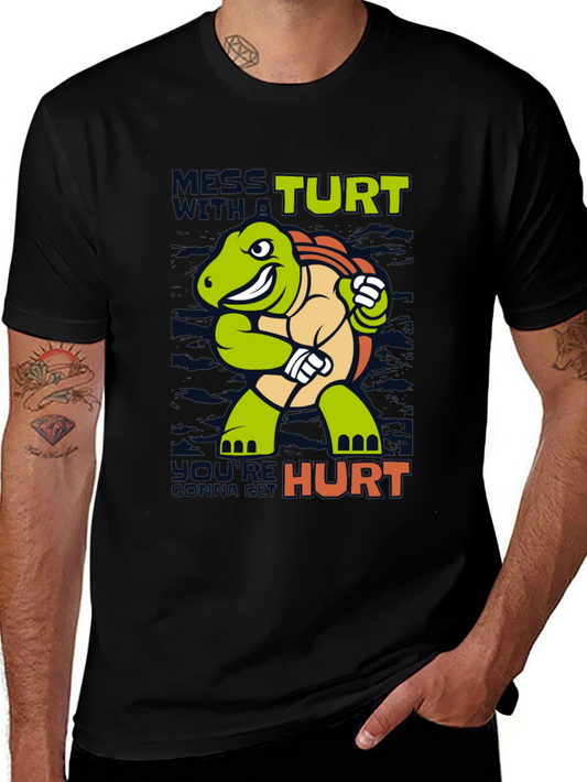 Mess With a Turtle T-Shirt Funny Cartoon Graphic Tee
