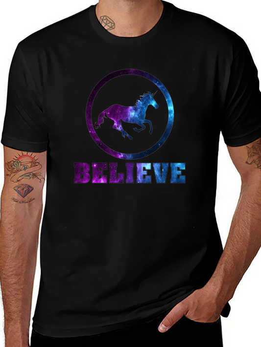 Believe Galaxy Horse Graphic Tee