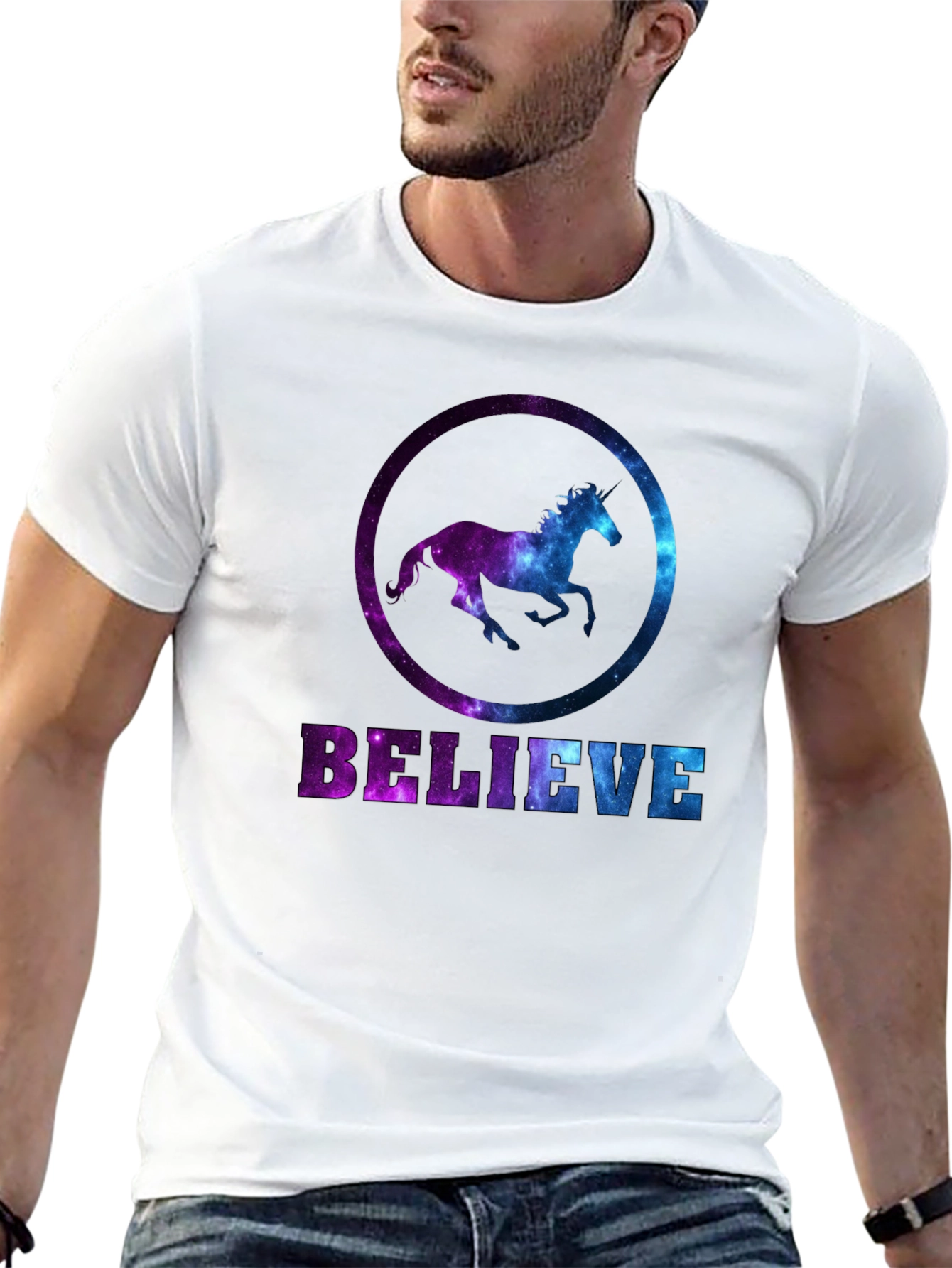 Believe Galaxy Horse Graphic Tee