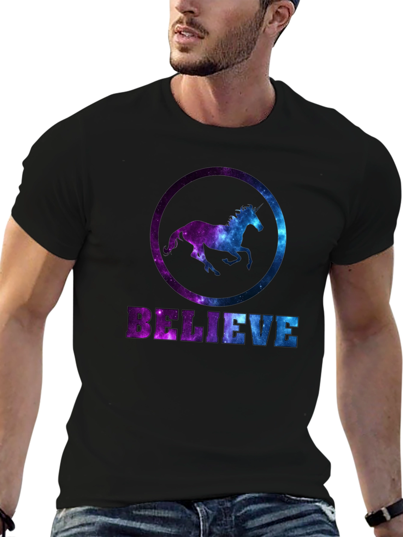 Believe Galaxy Horse Graphic Tee