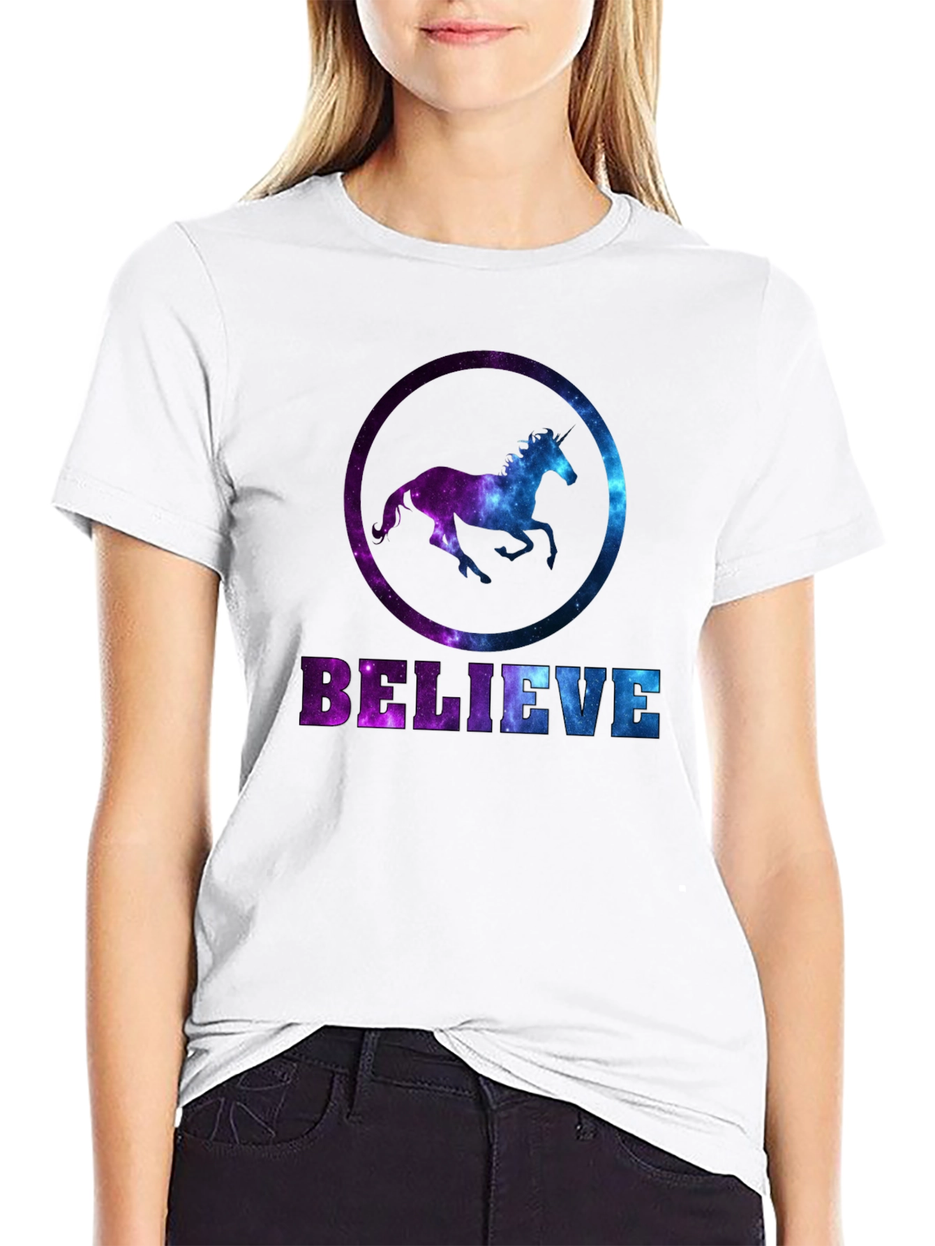 Believe Galaxy Horse Graphic Tee