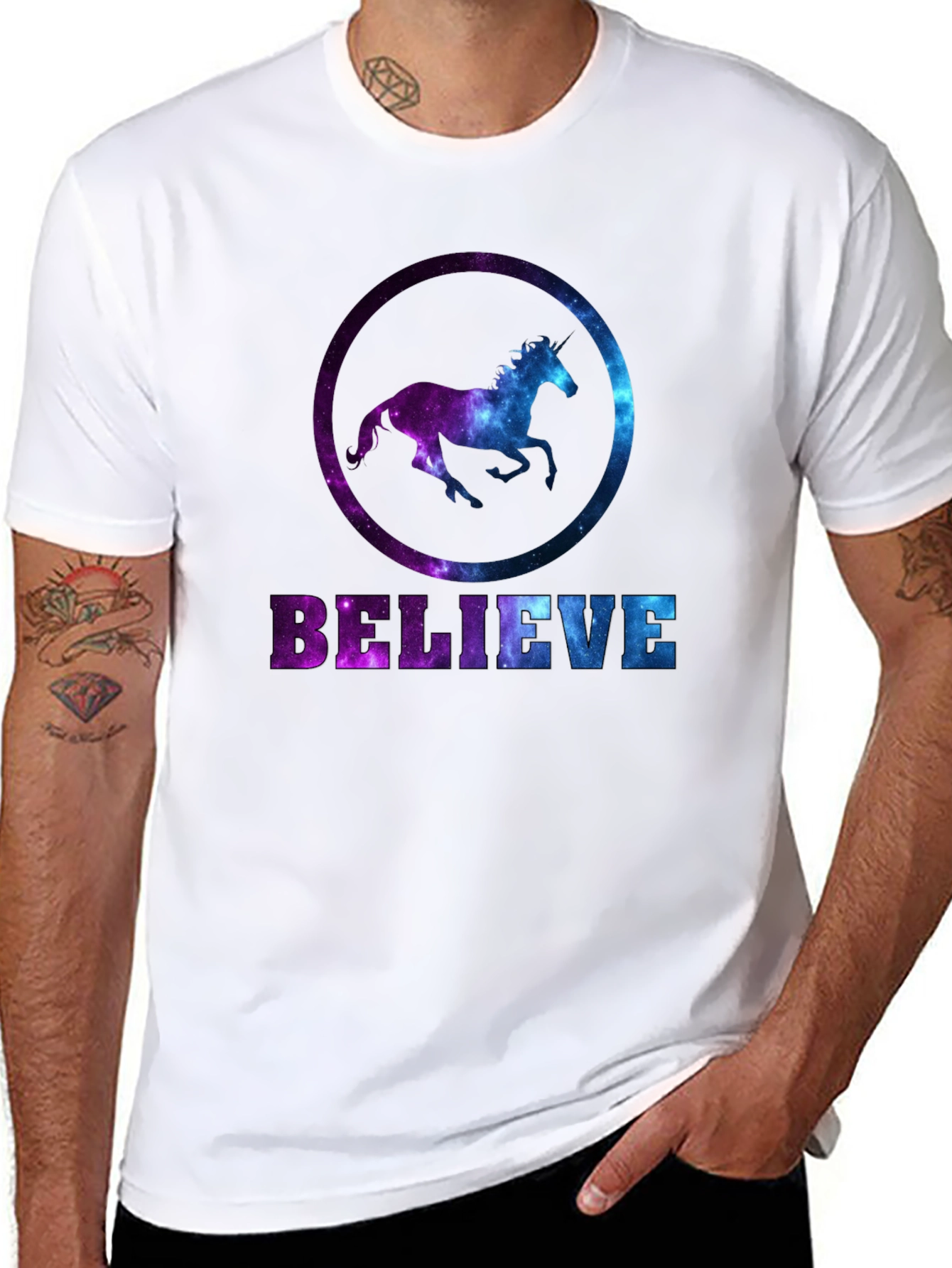 Believe Galaxy Horse Graphic Tee