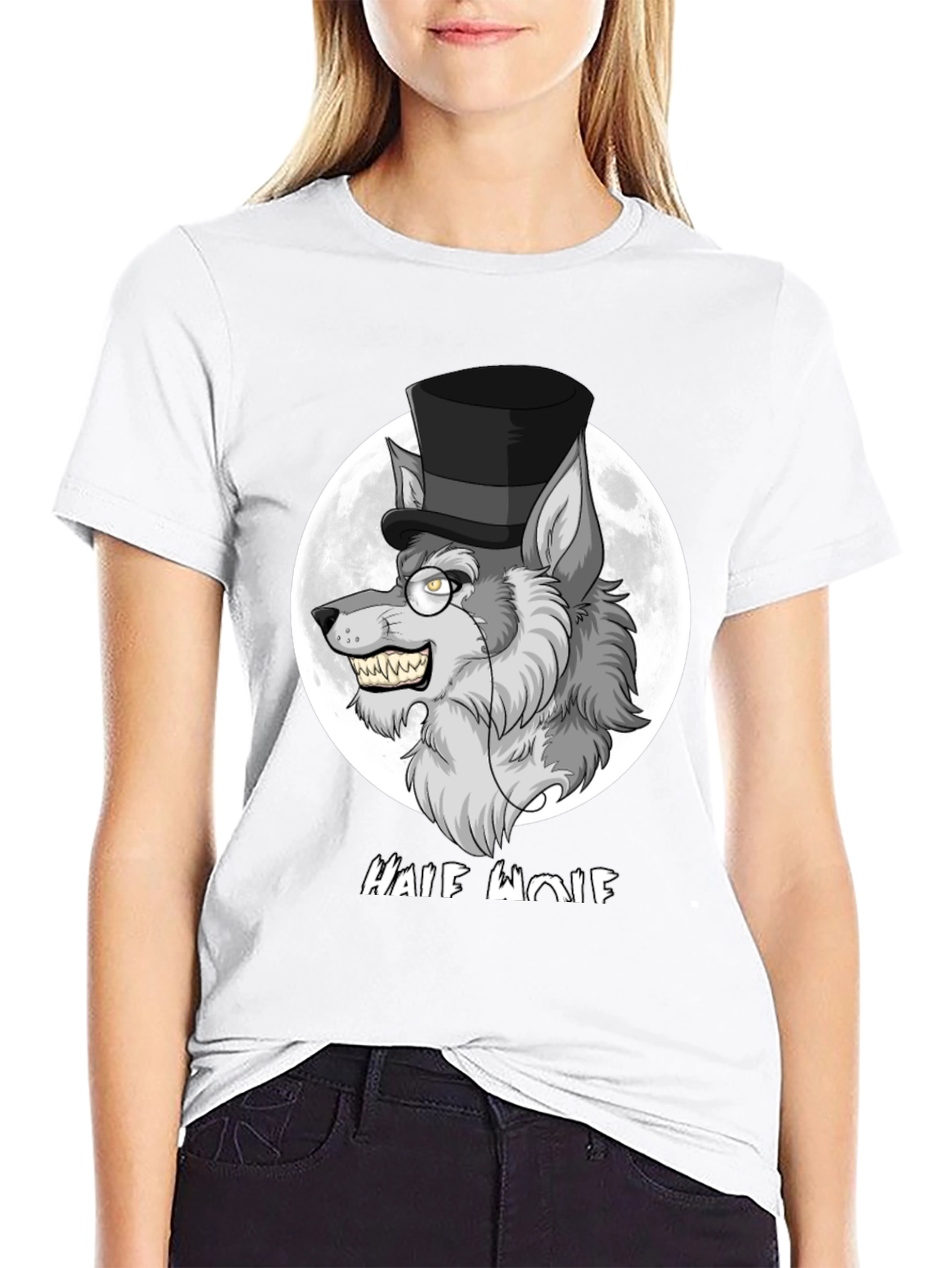 Half Wolf Graphic Tee - Unique Design