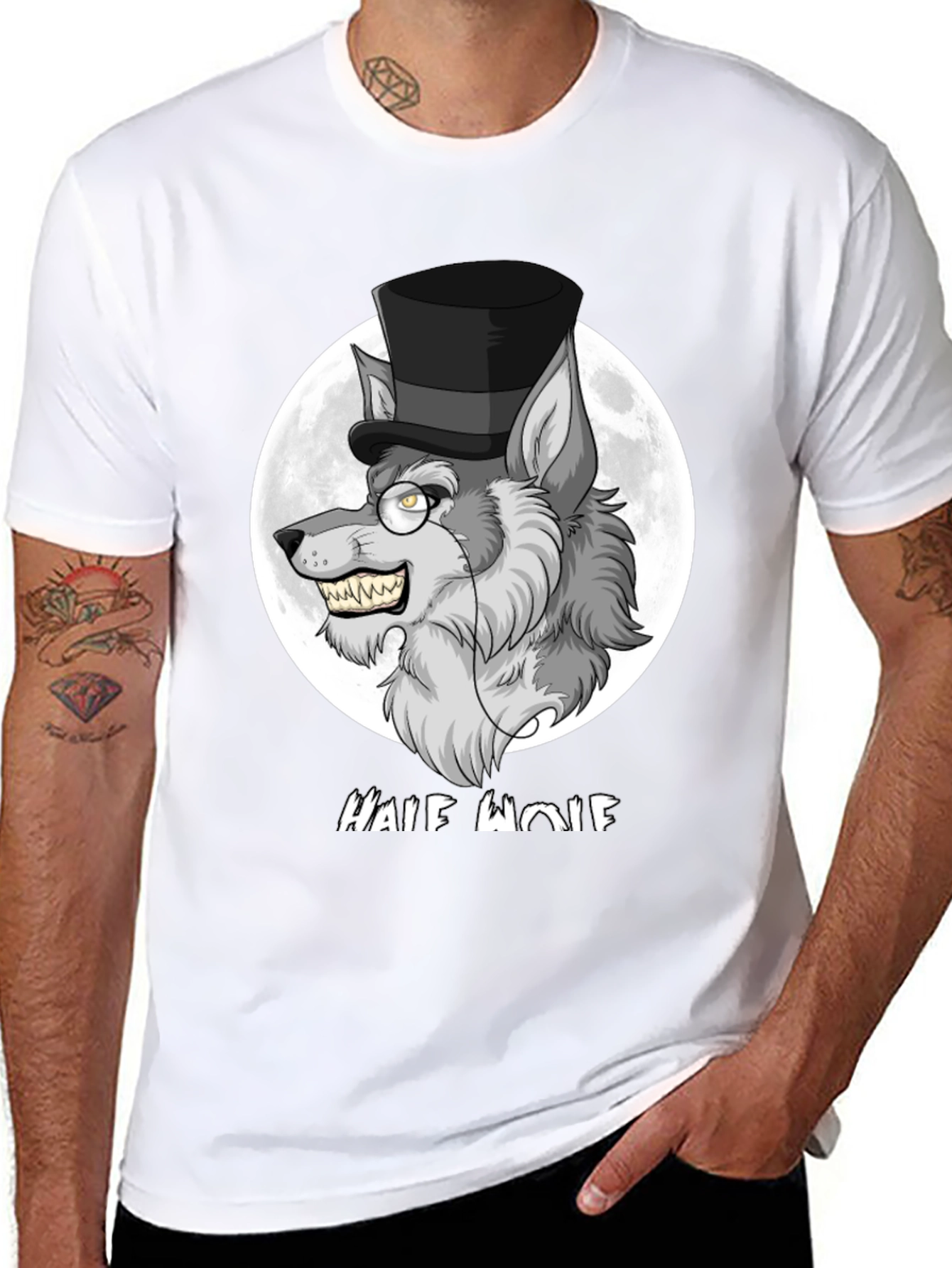 Half Wolf Graphic Tee - Unique Design