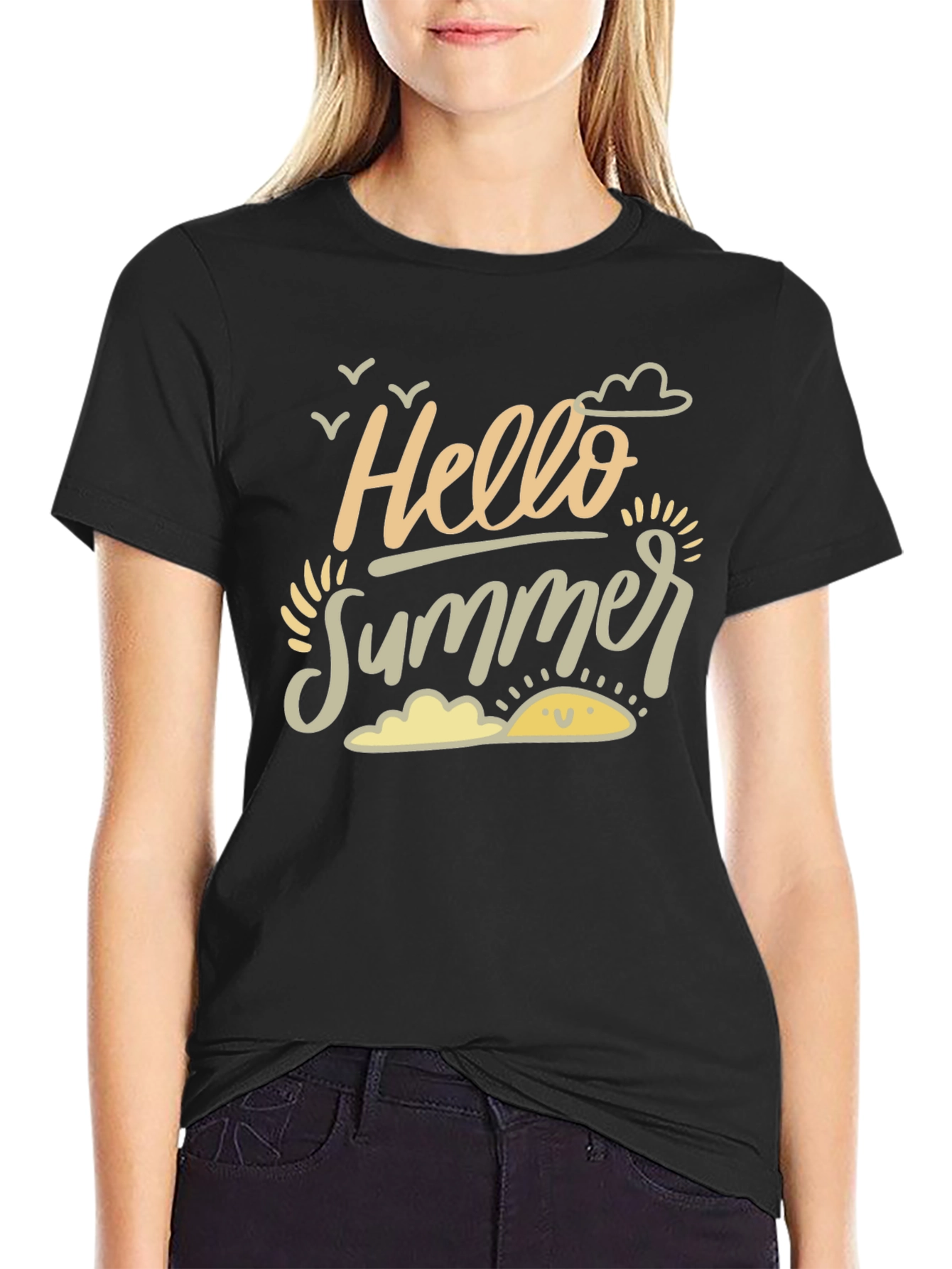 Hello Summer Graphic Tee - Black