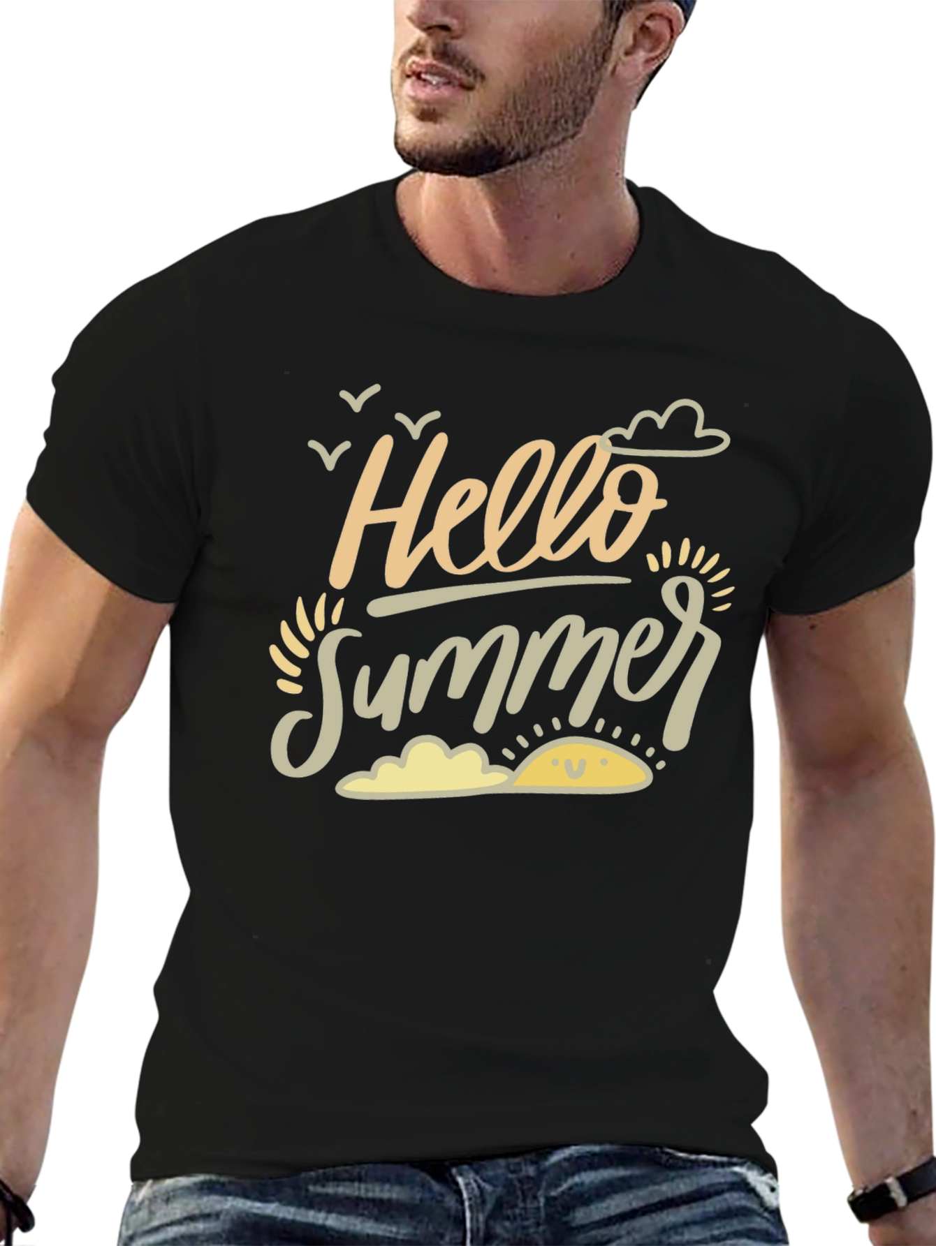 Hello Summer Graphic Tee - Black