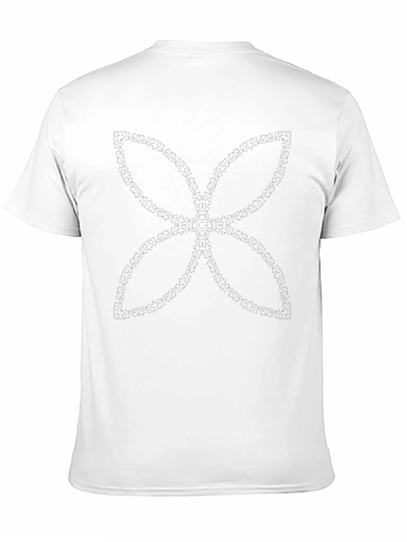 Mens Black Tee with Subtle Floral Pattern