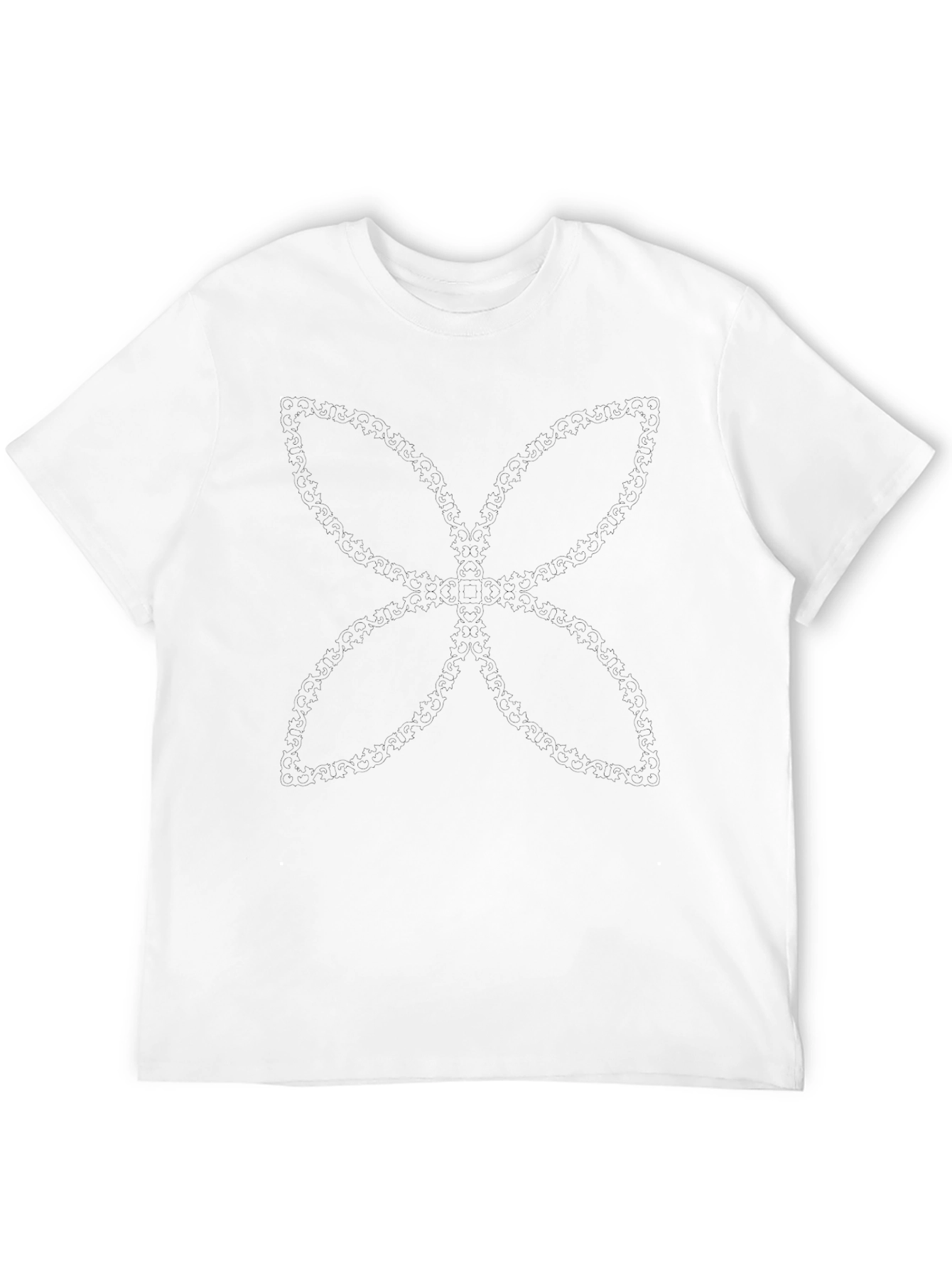 Mens Black Tee with Subtle Floral Pattern
