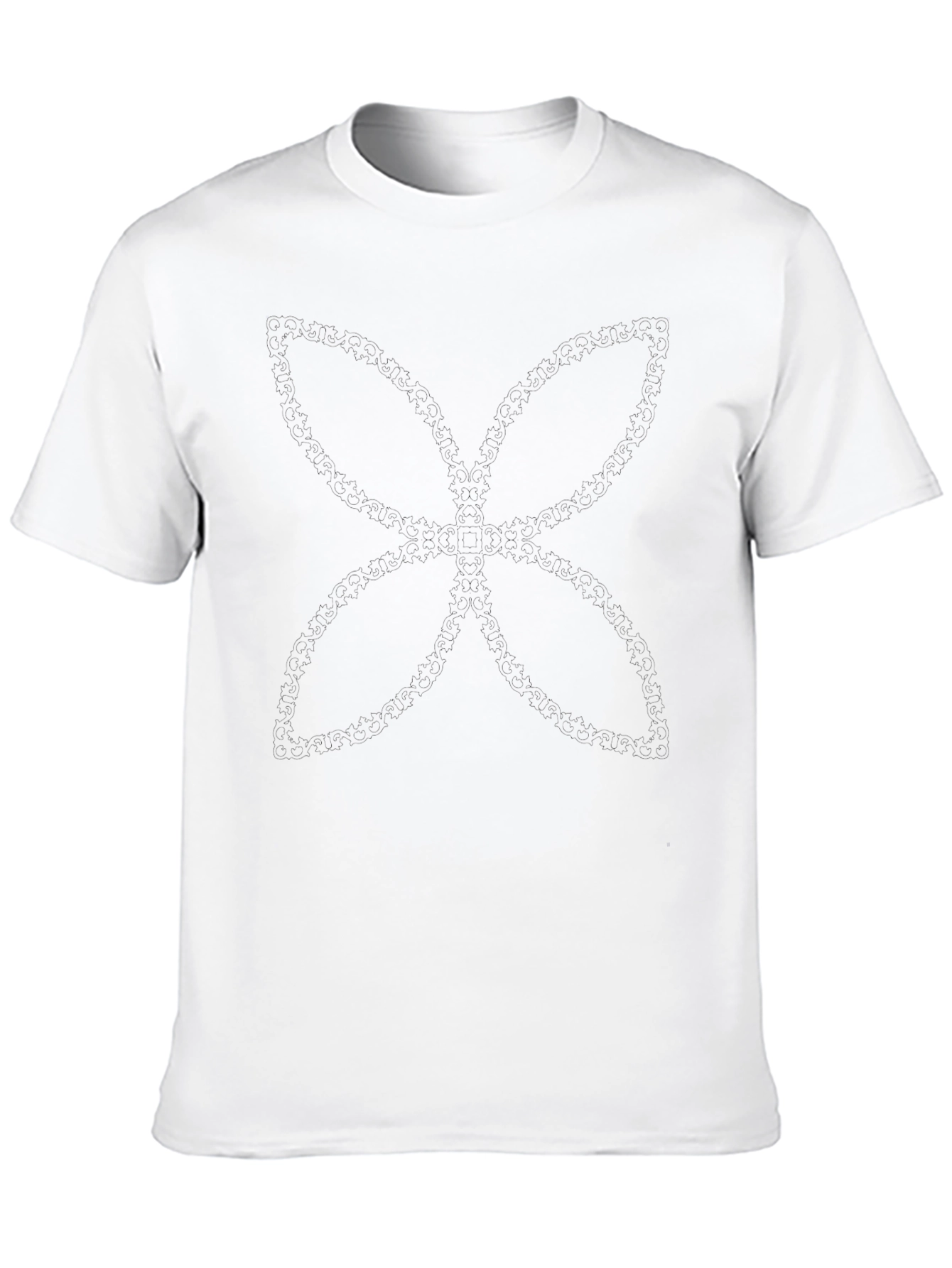 Mens Black Tee with Subtle Floral Pattern
