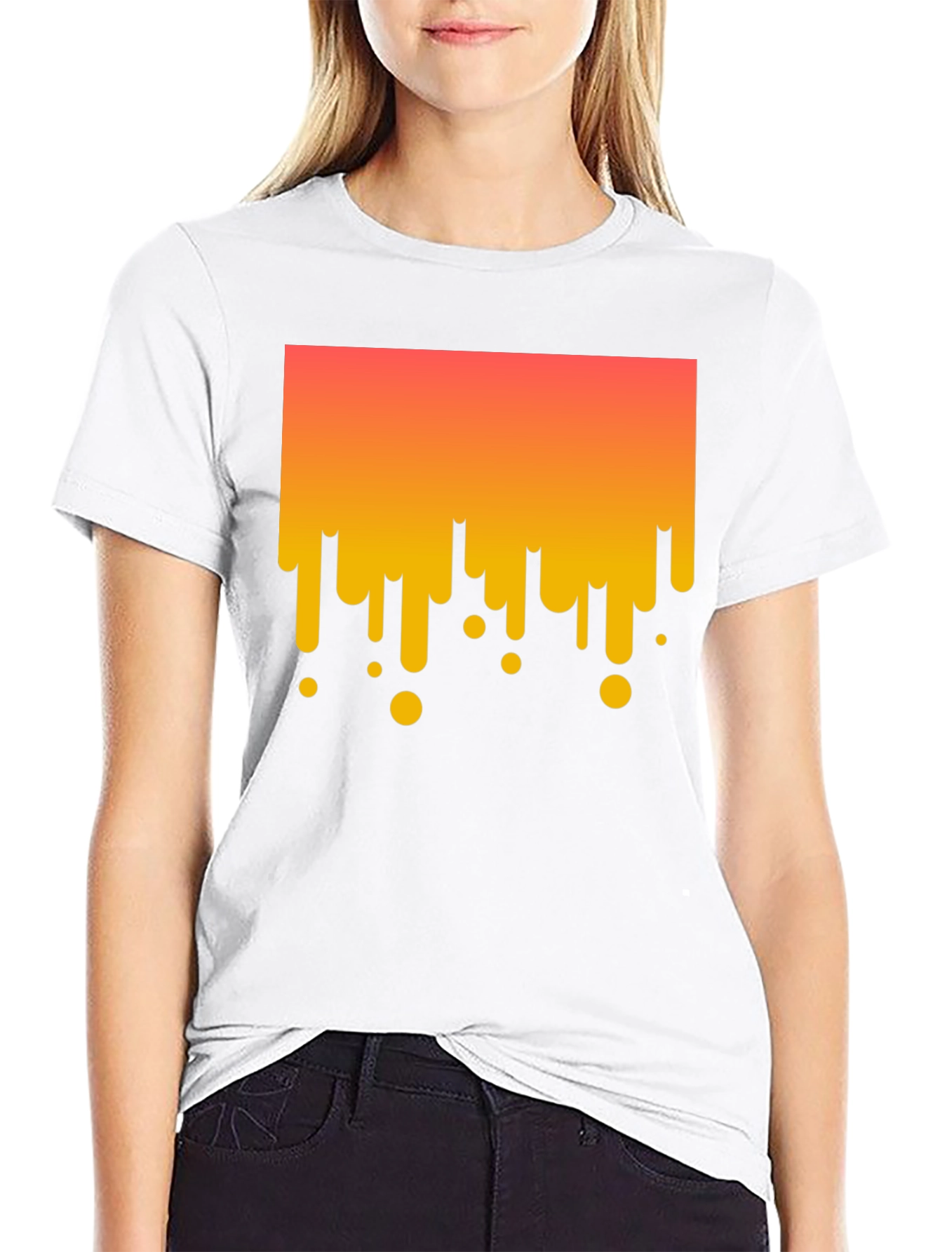 Modern Drip Graphic Tee - Stylish Black Cotton T-Shirt