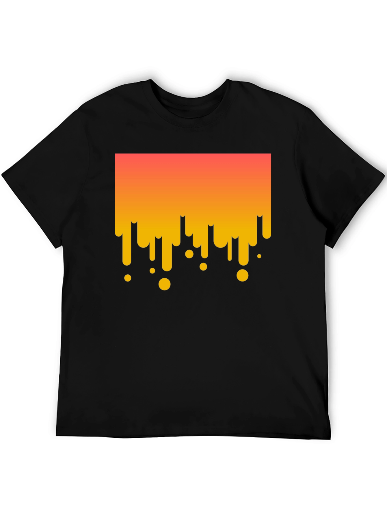Modern Drip Graphic Tee - Stylish Black Cotton T-Shirt