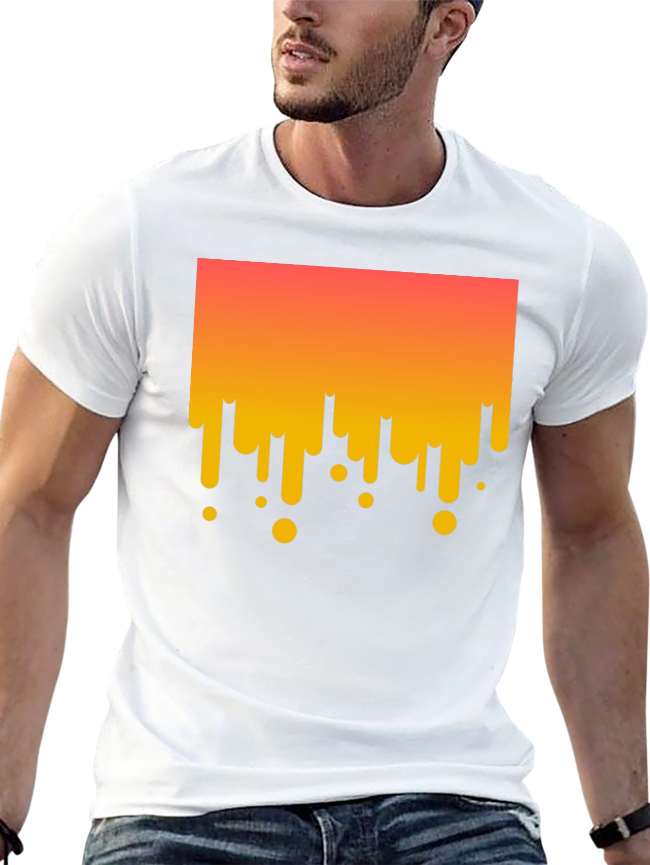 Modern Drip Graphic Tee - Stylish Black Cotton T-Shirt