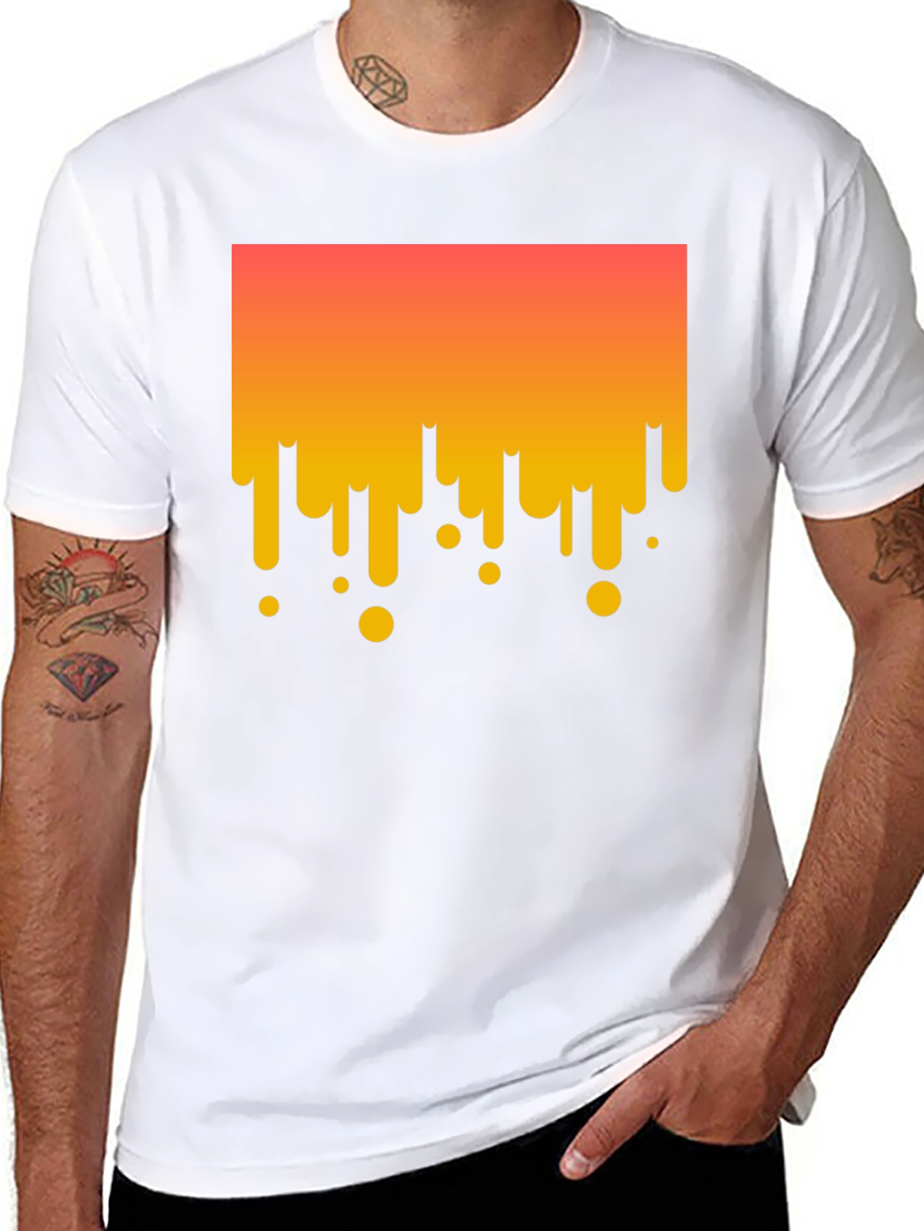 Modern Drip Graphic Tee - Stylish Black Cotton T-Shirt