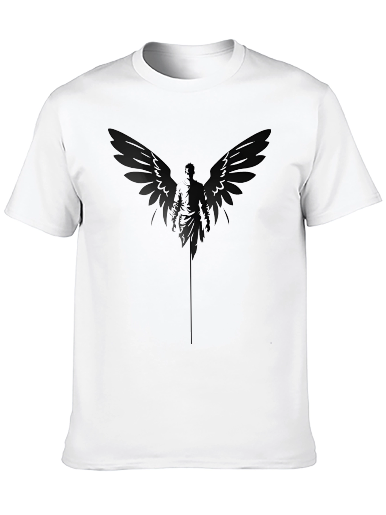Dark Angel Wings Graphic Print Black T-Shirt