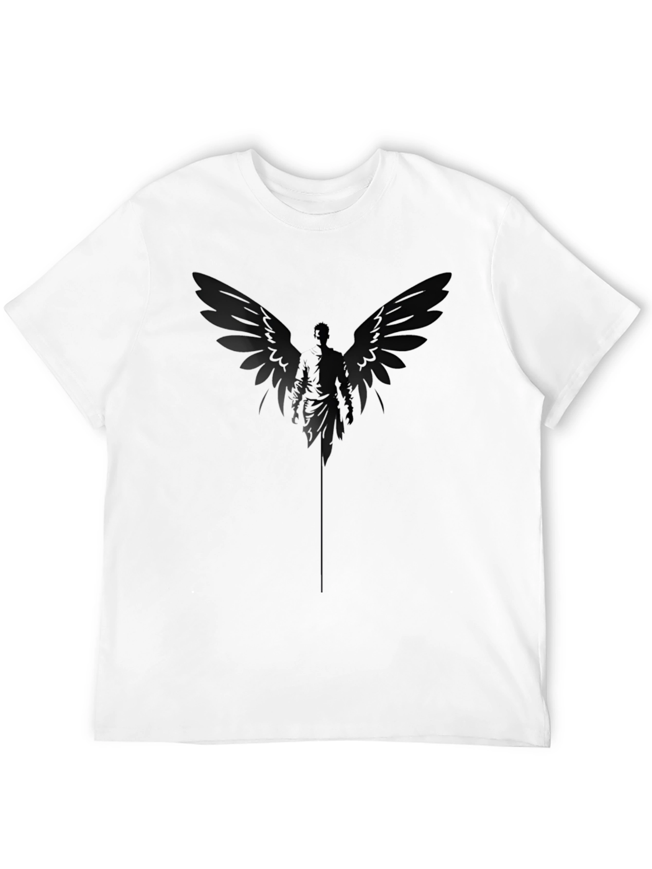 Dark Angel Wings Graphic Print Black T-Shirt