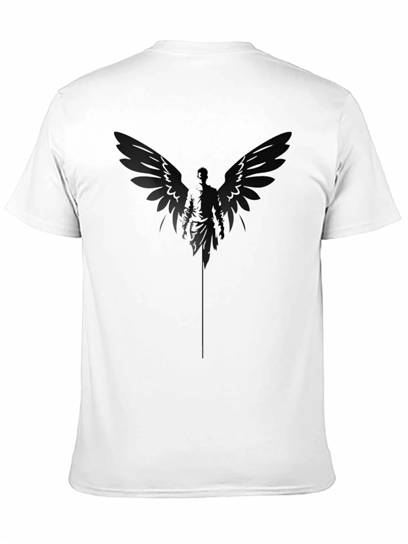 Dark Angel Wings Graphic Print Black T-Shirt