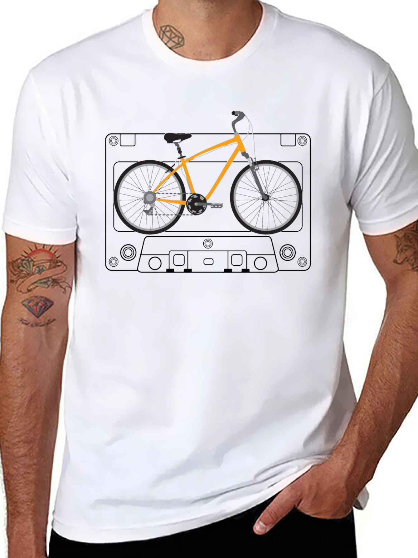 Retro Bicycle Cassette Tape Graphic Tee