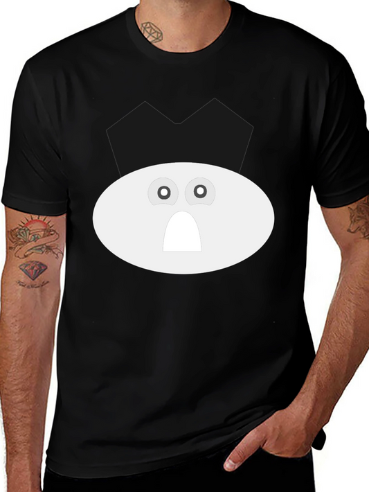 Funny Ghost Face Black Cotton T-Shirt