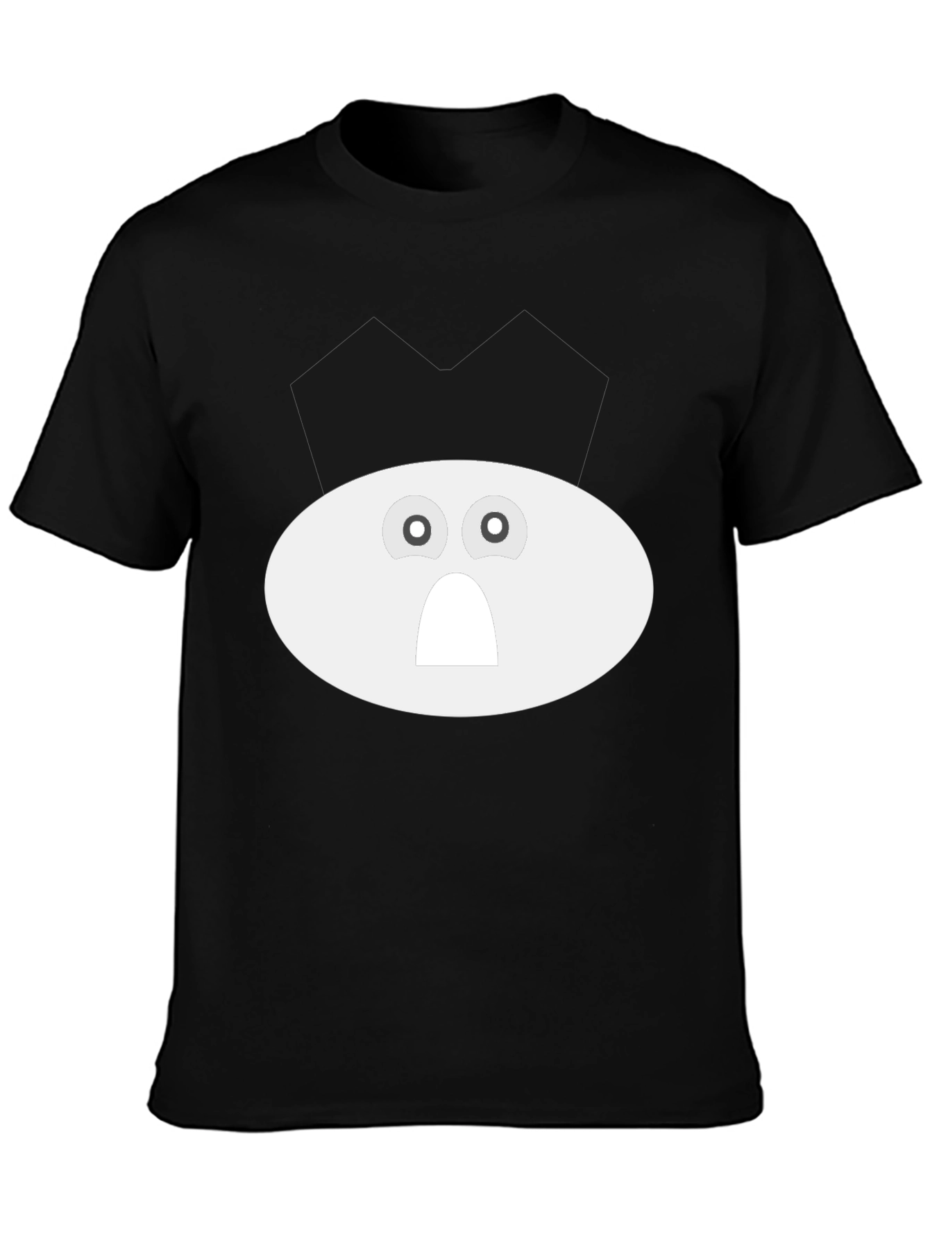 Funny Ghost Face Black Cotton T-Shirt